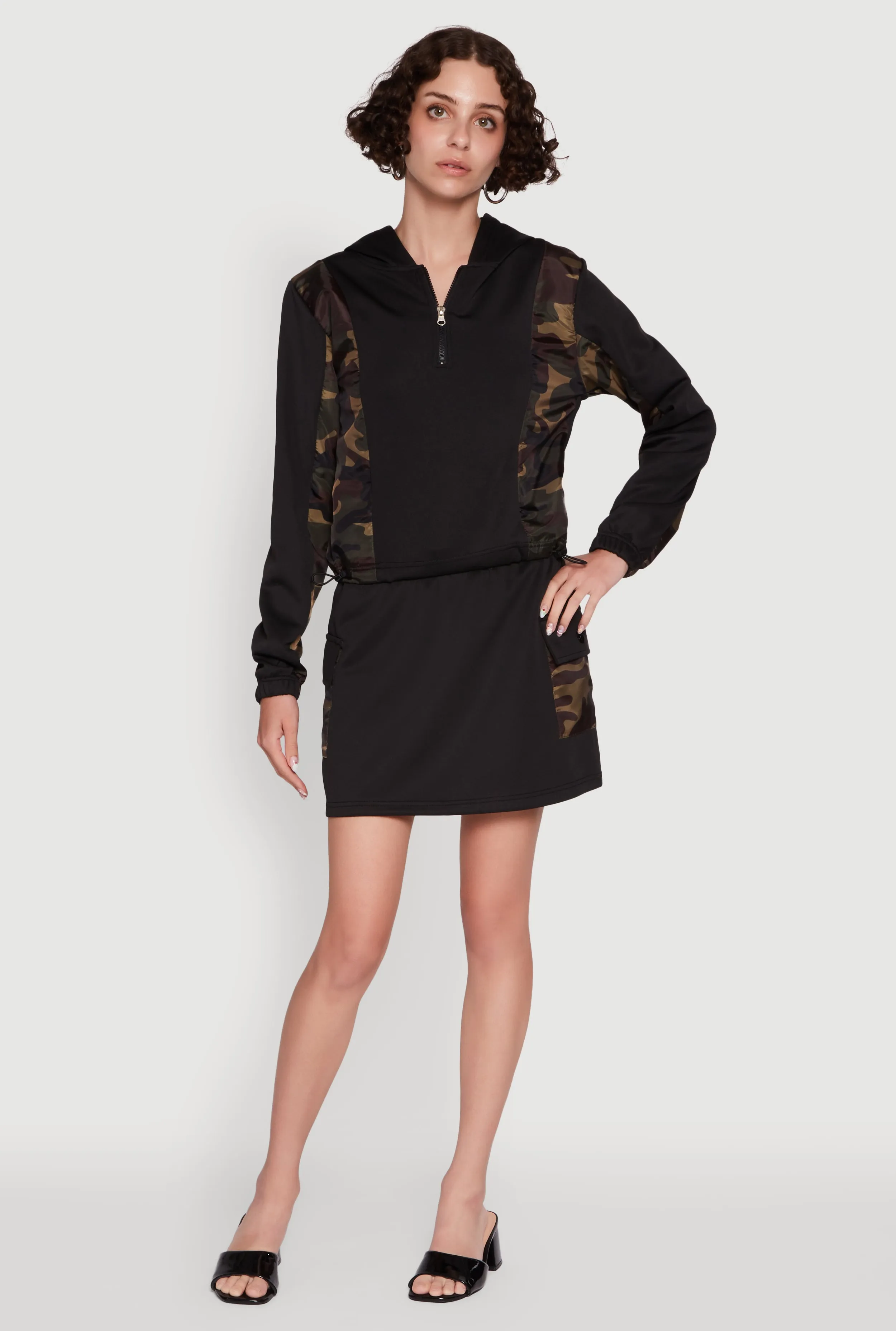 Color Block Quarter Zip Hoodie sold by Rainbow product image thumbnail 2