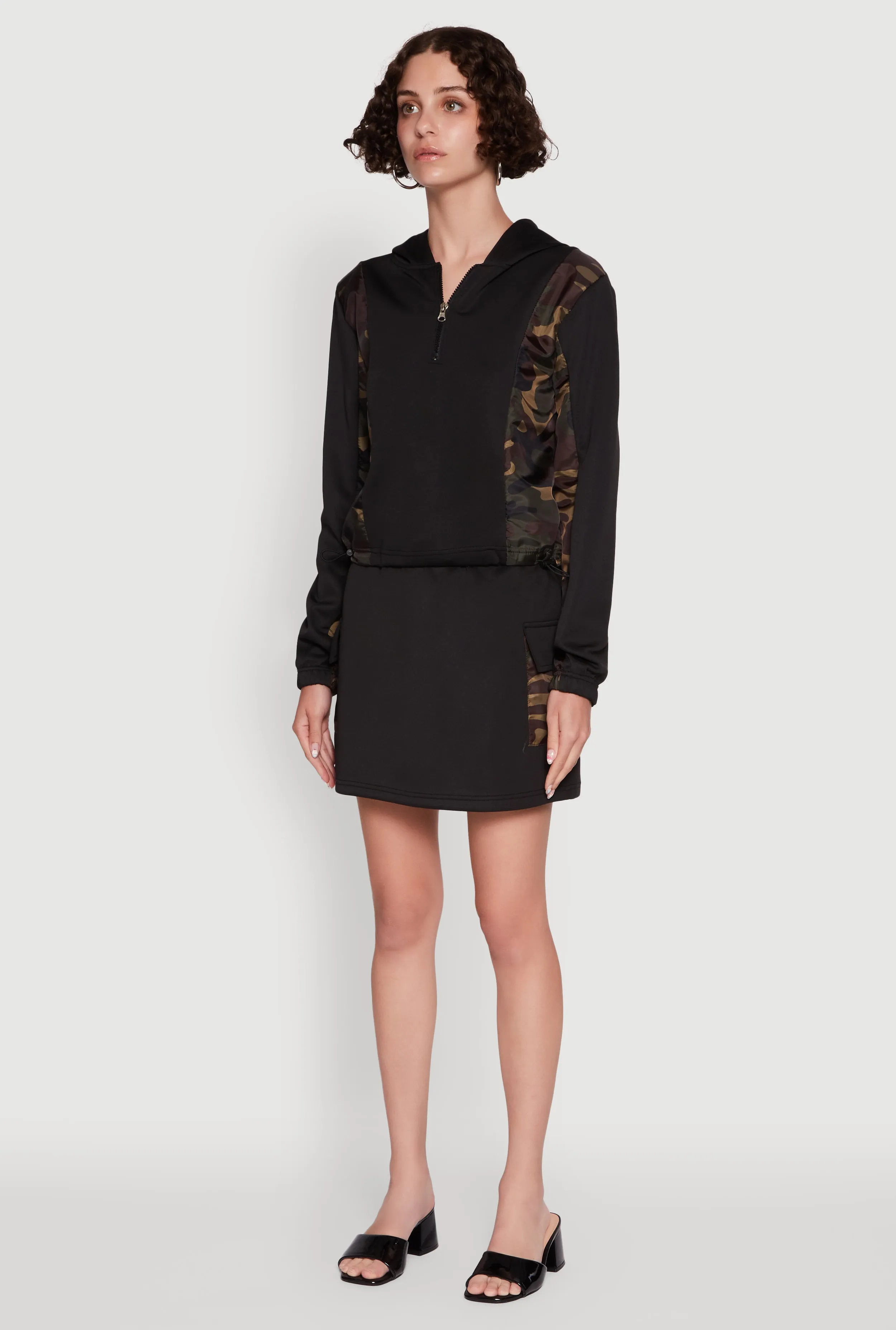 Color Block Quarter Zip Hoodie sold by Rainbow product image thumbnail 5