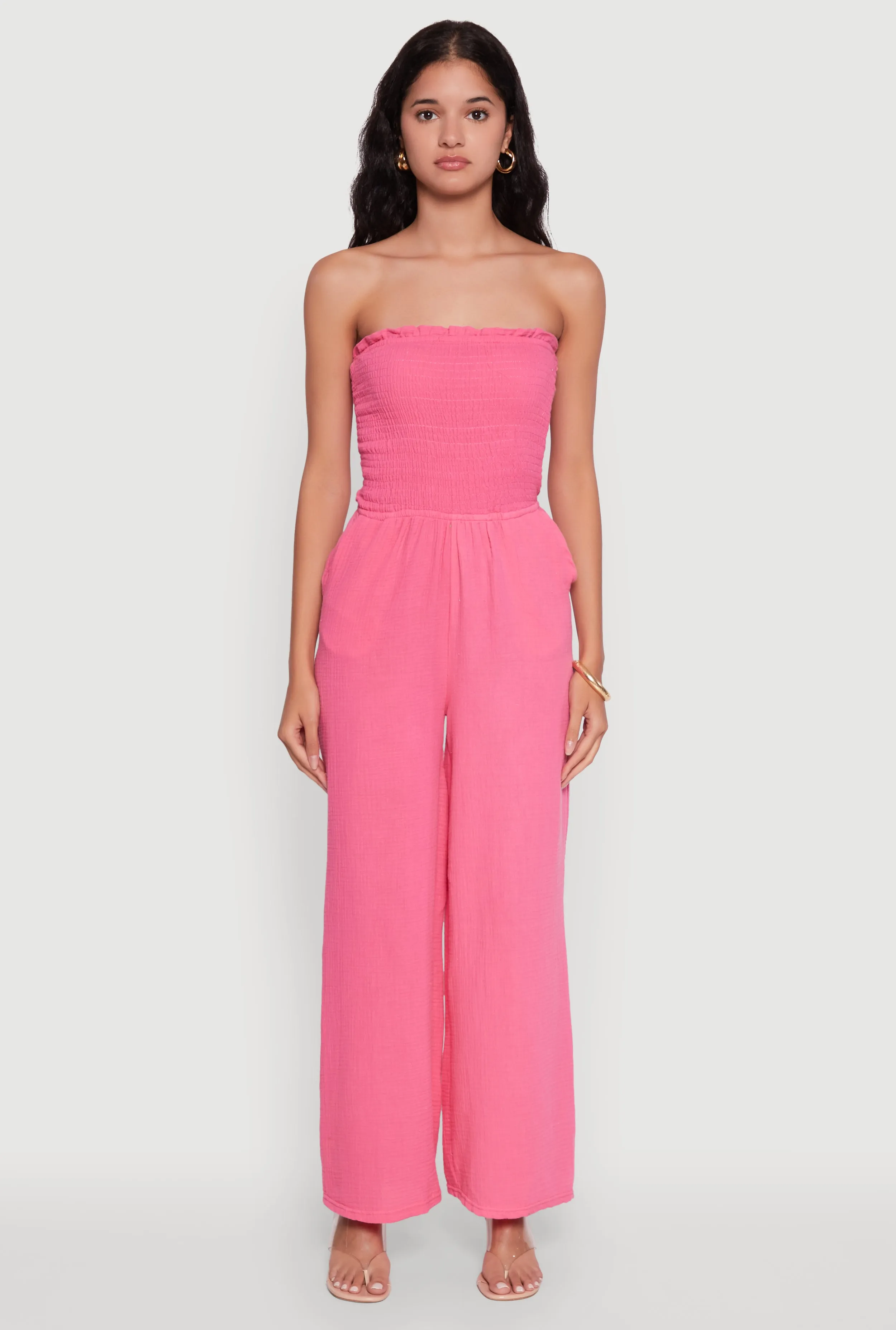 Smocked Tube Wide Leg Jumpsuit sold by Rainbow product image thumbnail 2