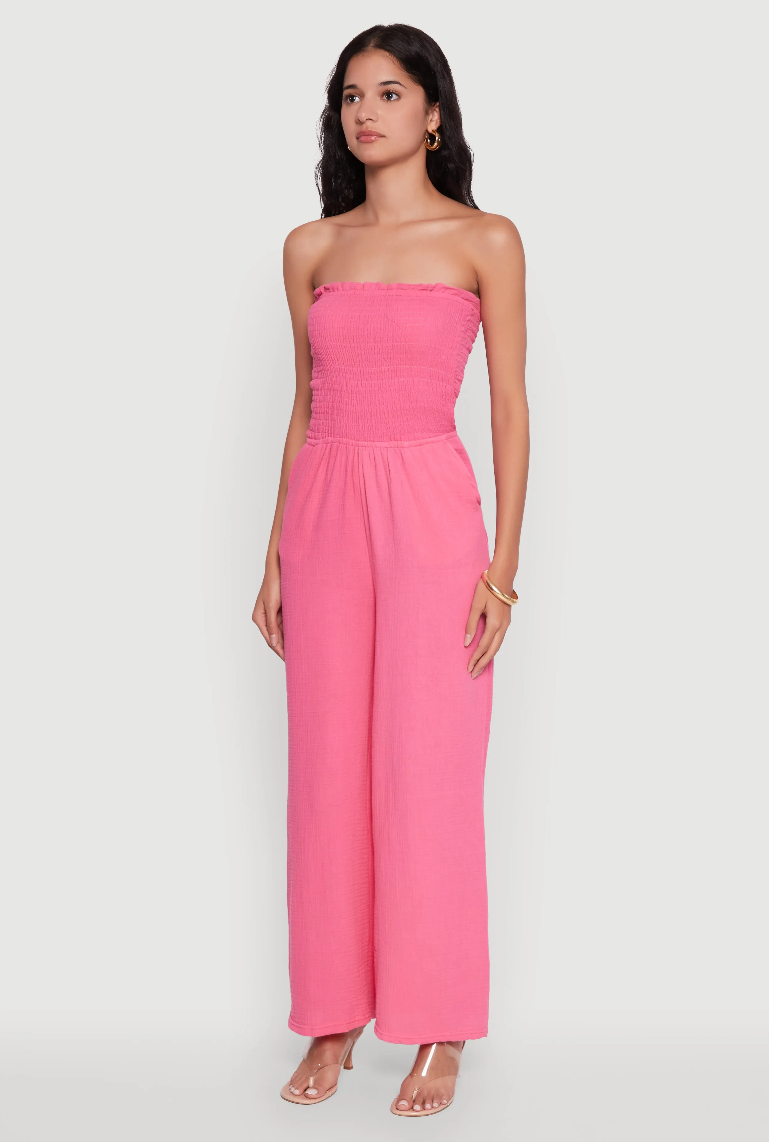 Smocked Tube Wide Leg Jumpsuit sold by Rainbow product image thumbnail 3