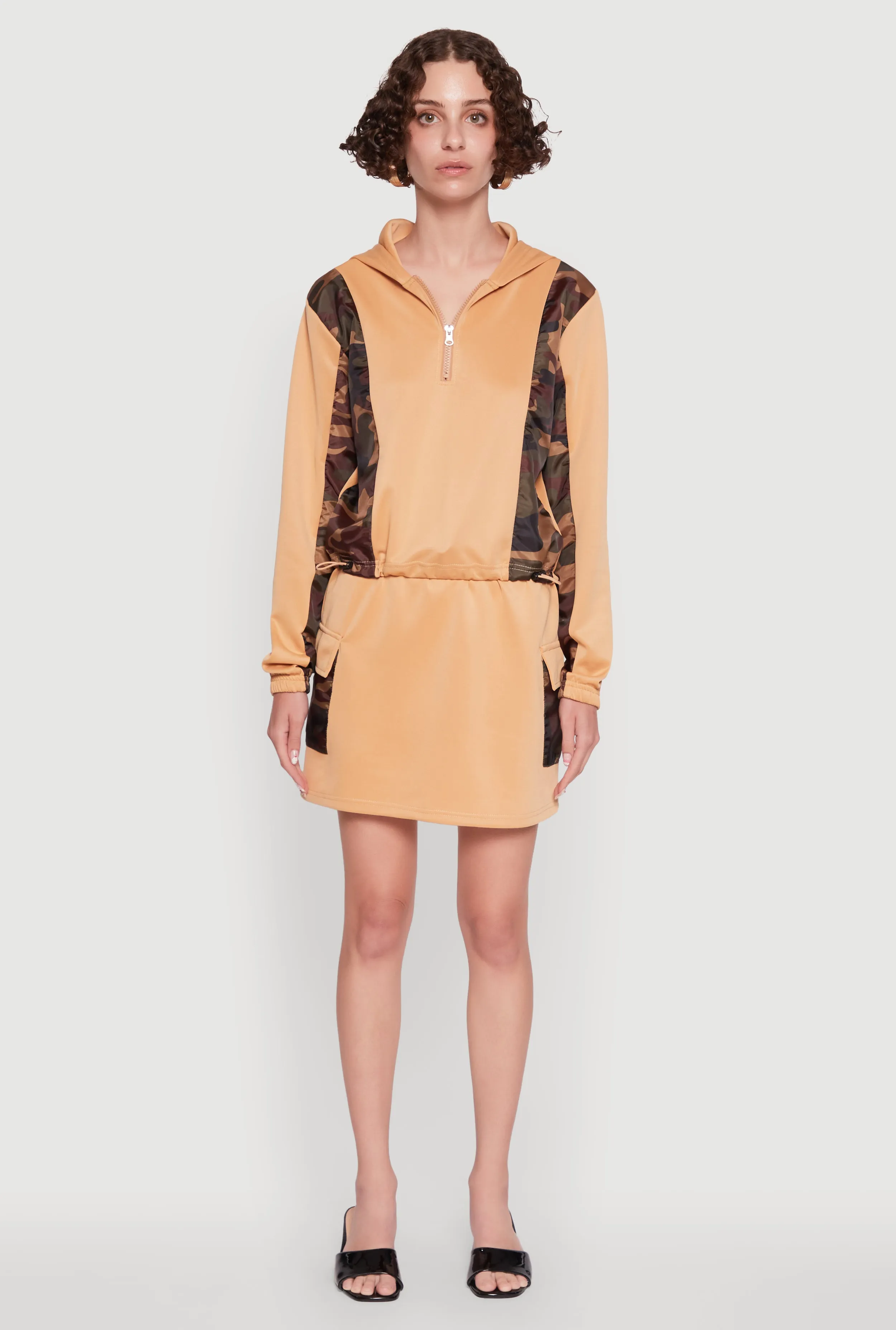 Color Block Quarter Zip Hoodie sold by Rainbow product image thumbnail 3