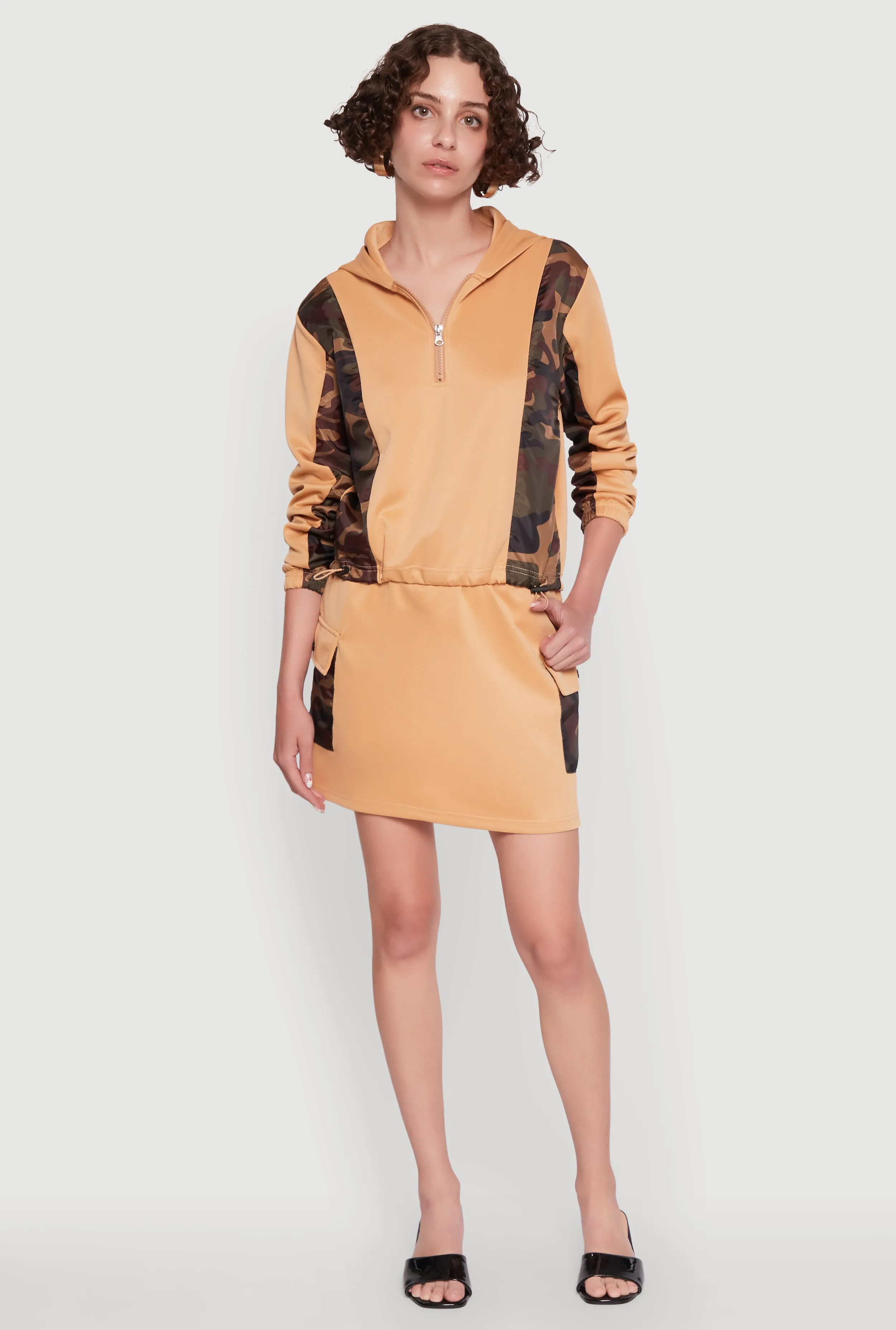 Color Block Quarter Zip Hoodie sold by Rainbow product image thumbnail 2