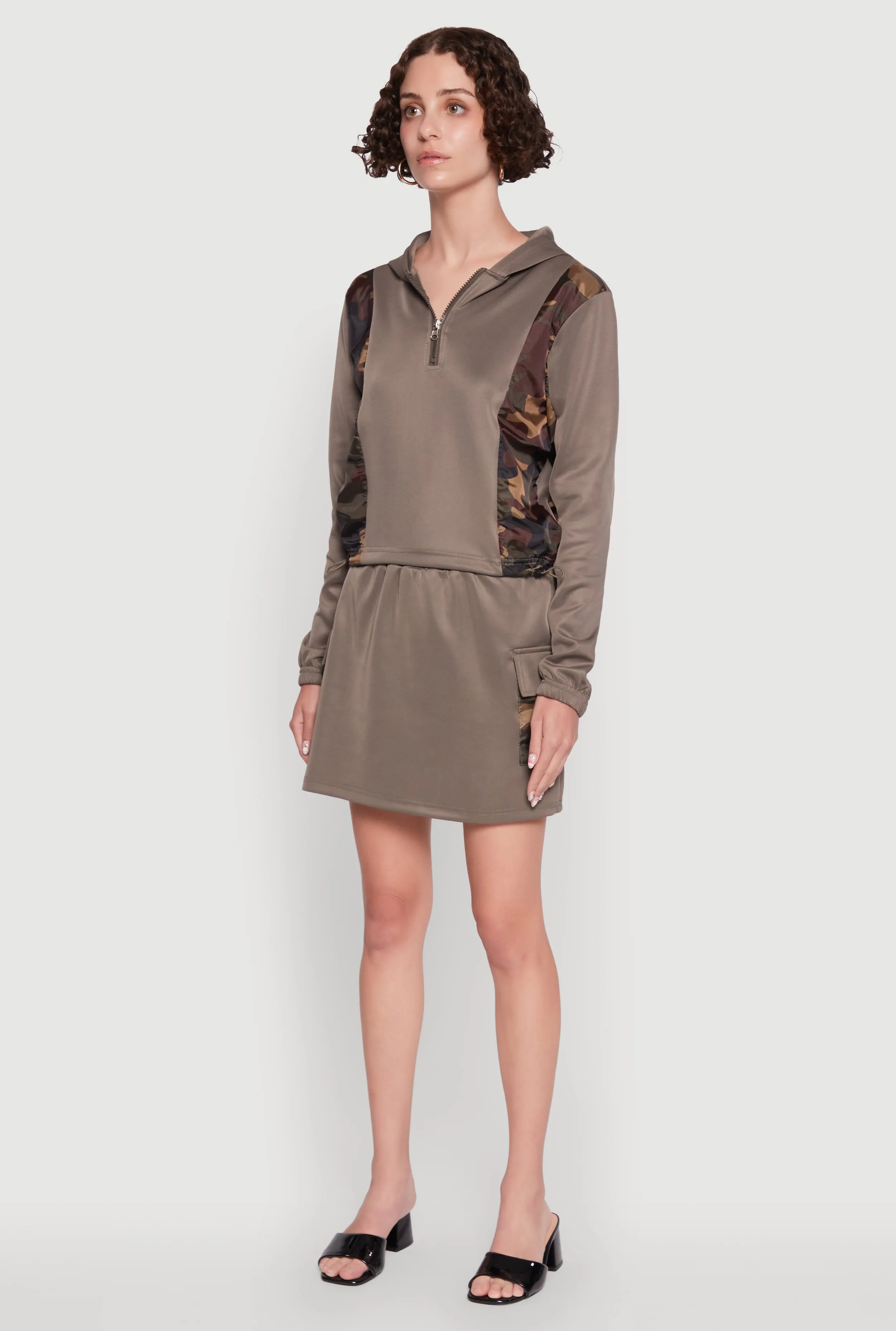 Color Block Quarter Zip Hoodie sold by Rainbow product image thumbnail 5