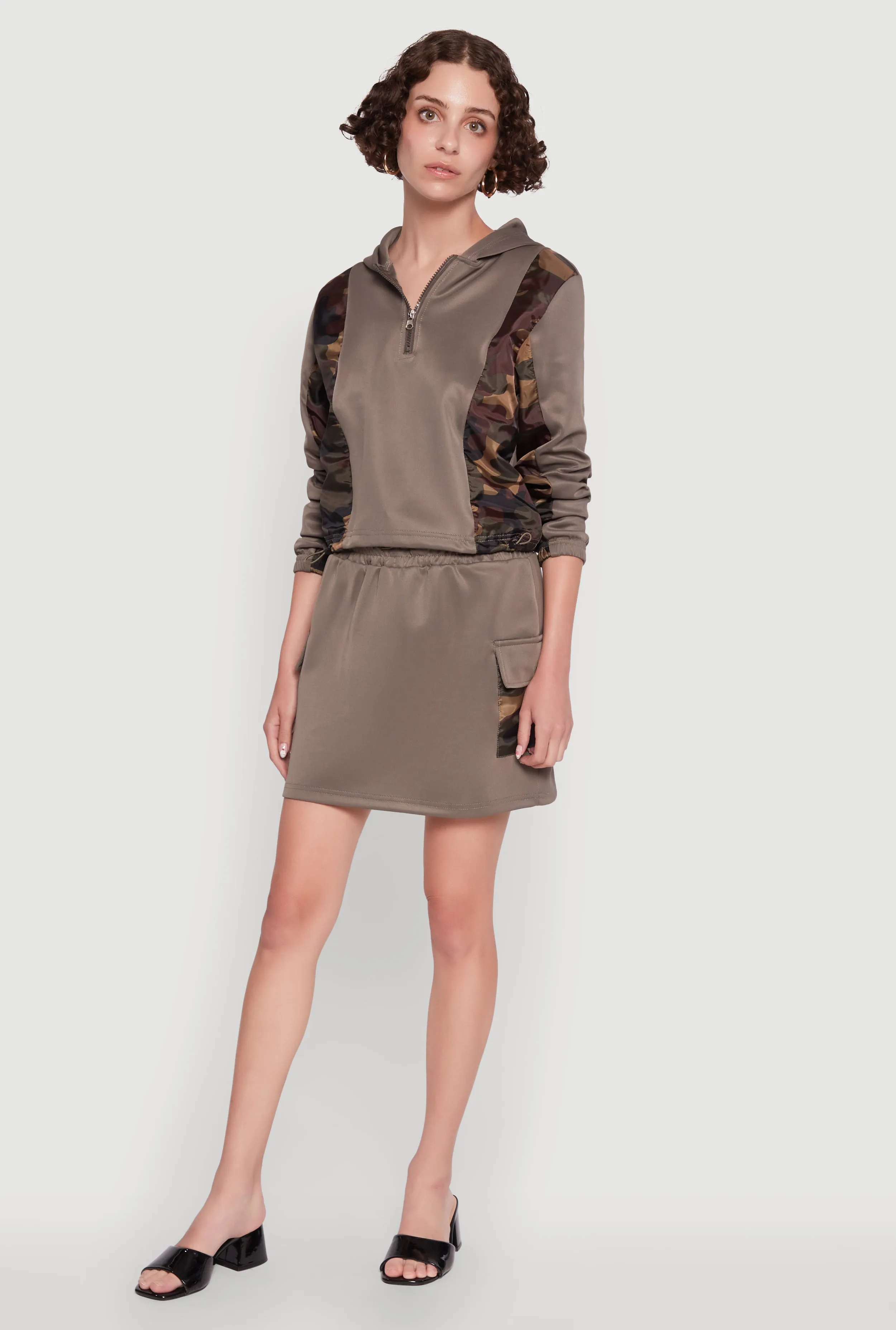 Color Block Quarter Zip Hoodie sold by Rainbow product image thumbnail 2