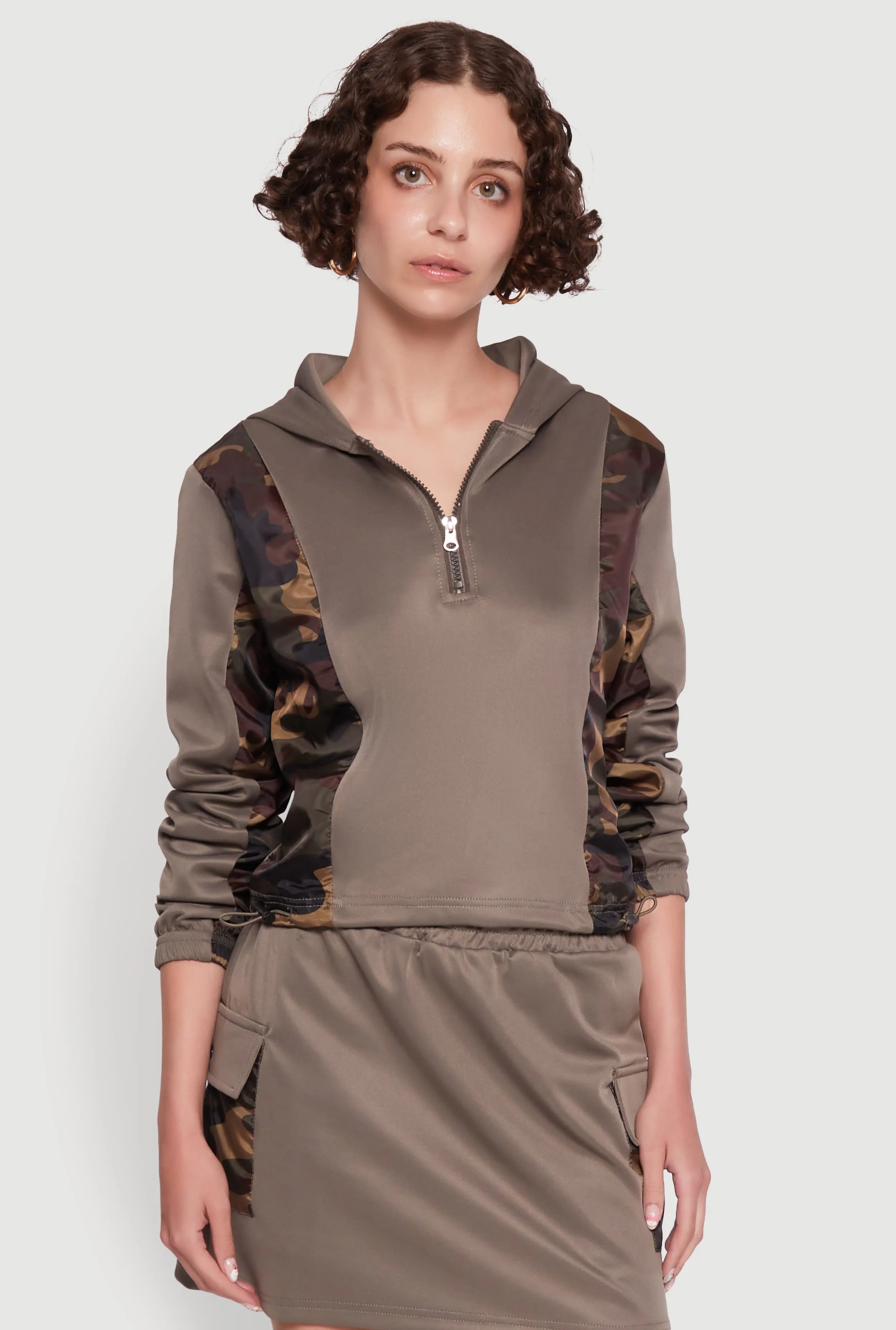 Color Block Quarter Zip Hoodie sold by Rainbow