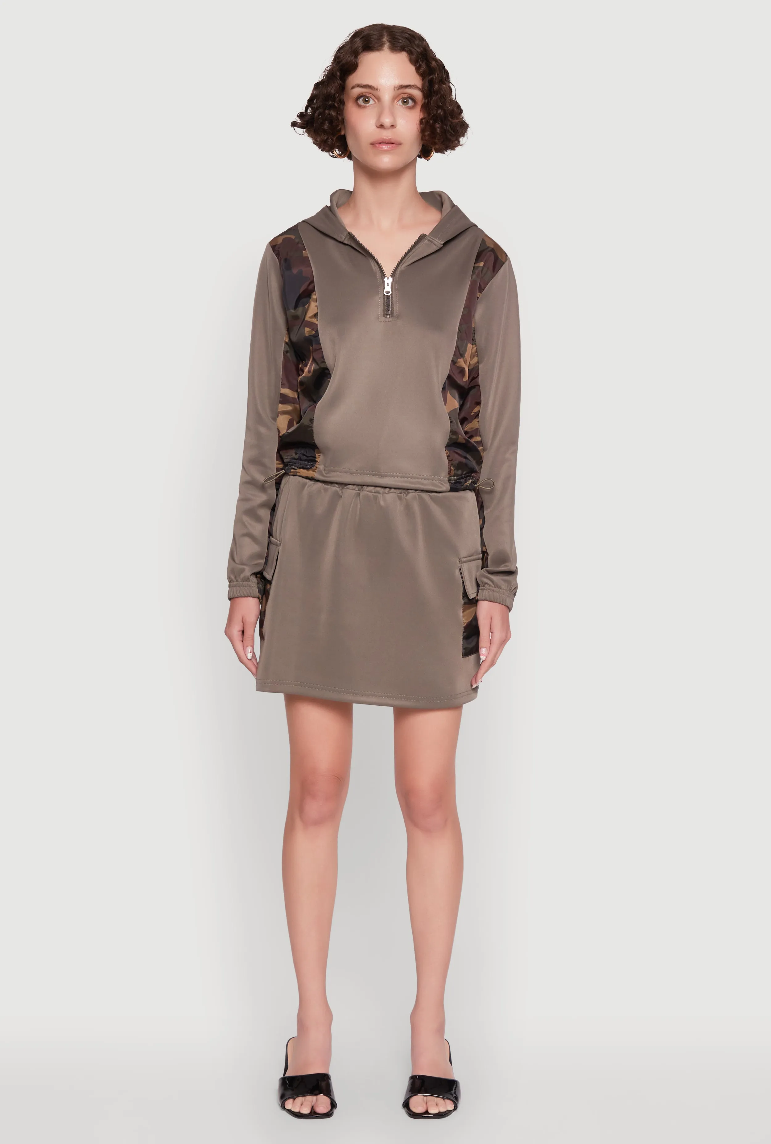 Color Block Quarter Zip Hoodie sold by Rainbow product image thumbnail 3