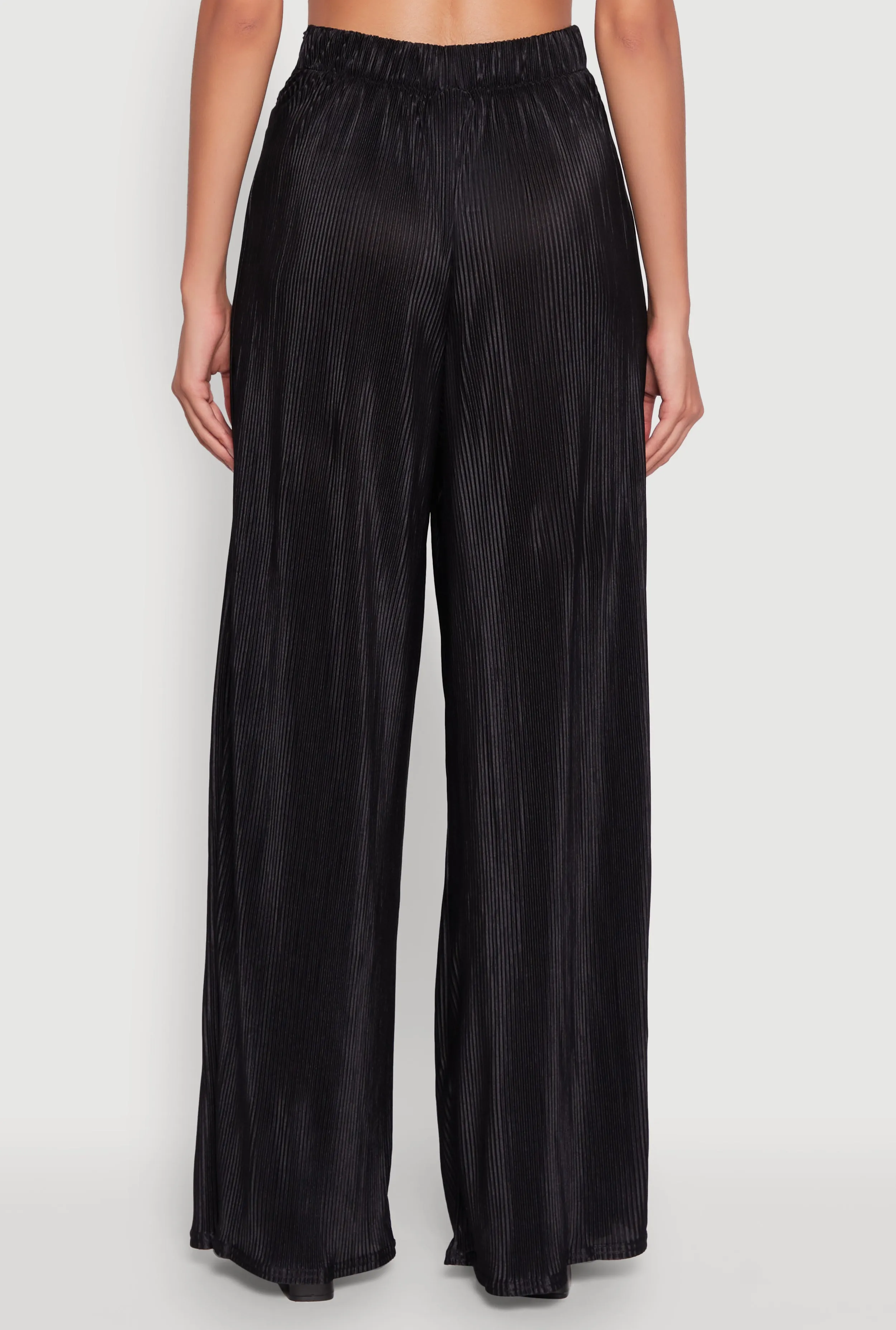 Stylish Plisse High Waisted Palazzo Pants with Twist Front Waist sold by Rainbow product image thumbnail 5