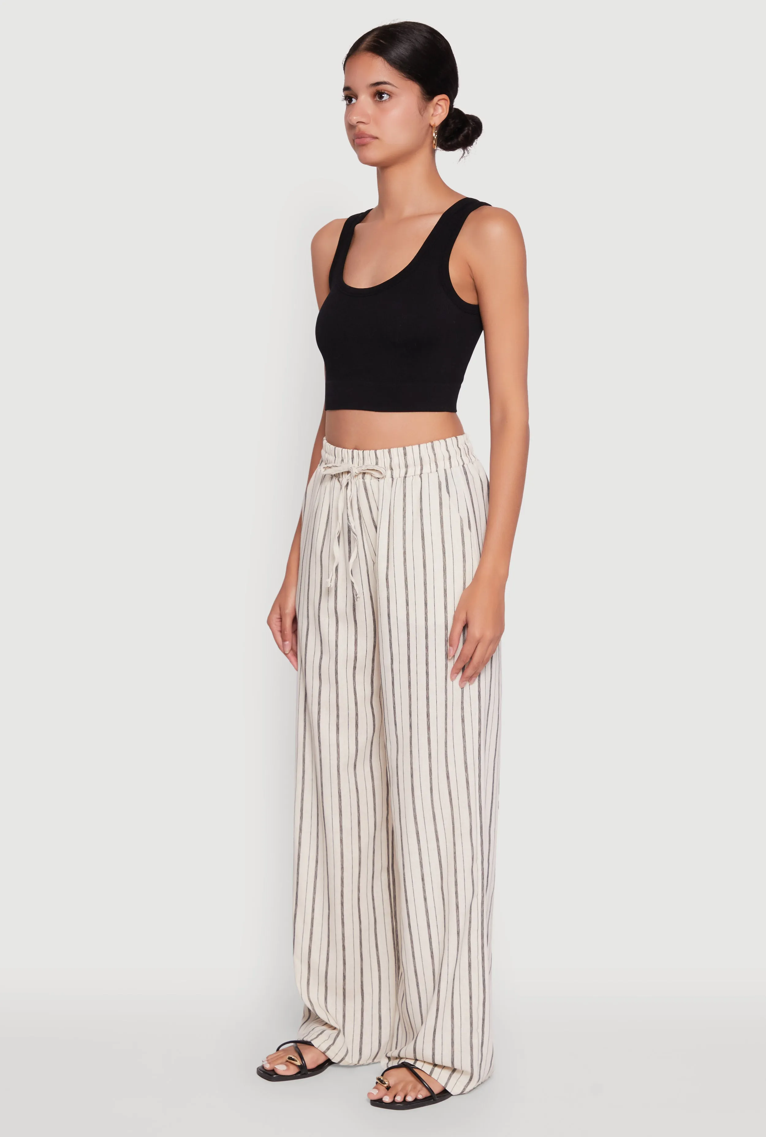 Striped High Waisted Palazzo Pants sold by Rainbow product image thumbnail 3