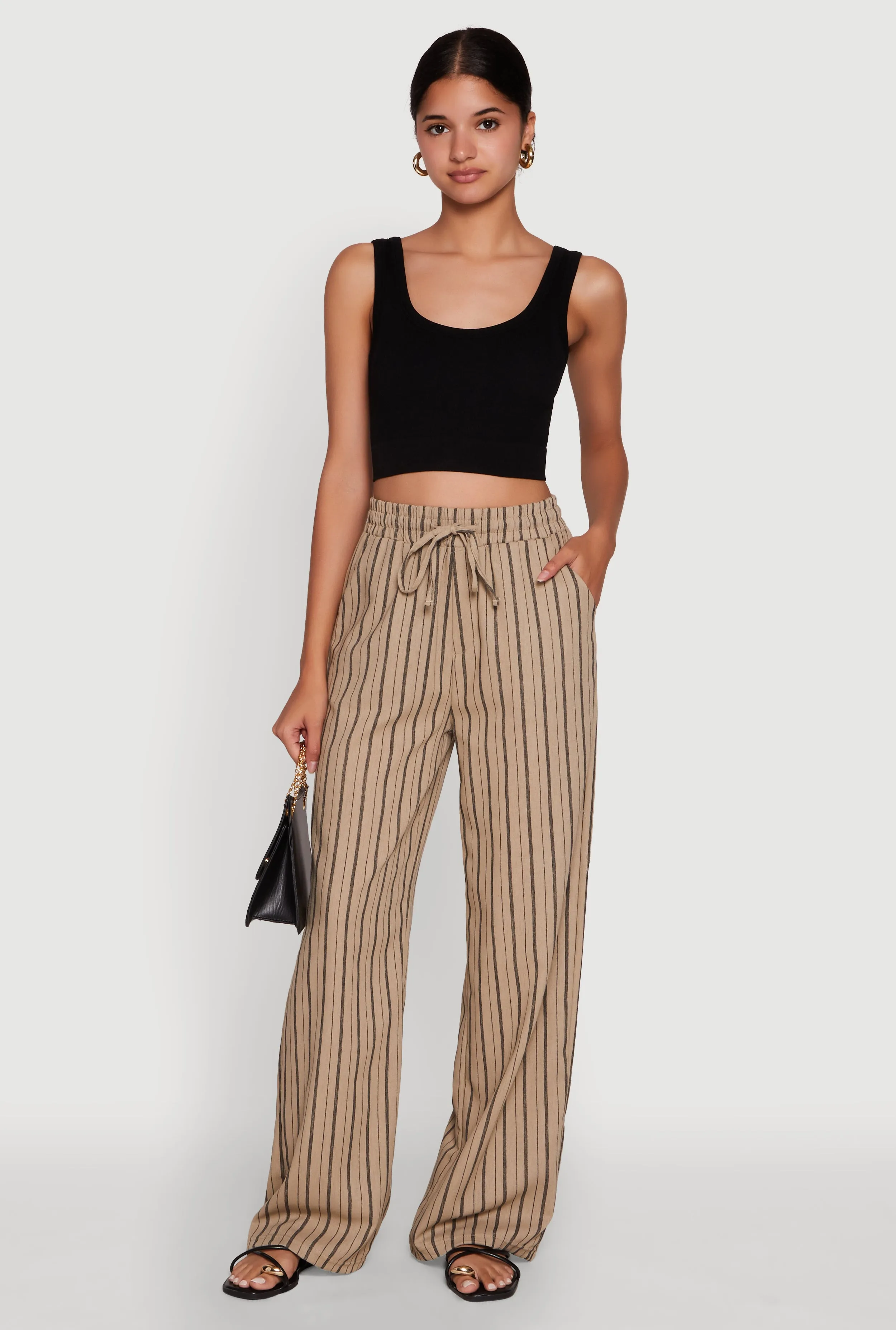 Striped High Waisted Palazzo Pants sold by Rainbow