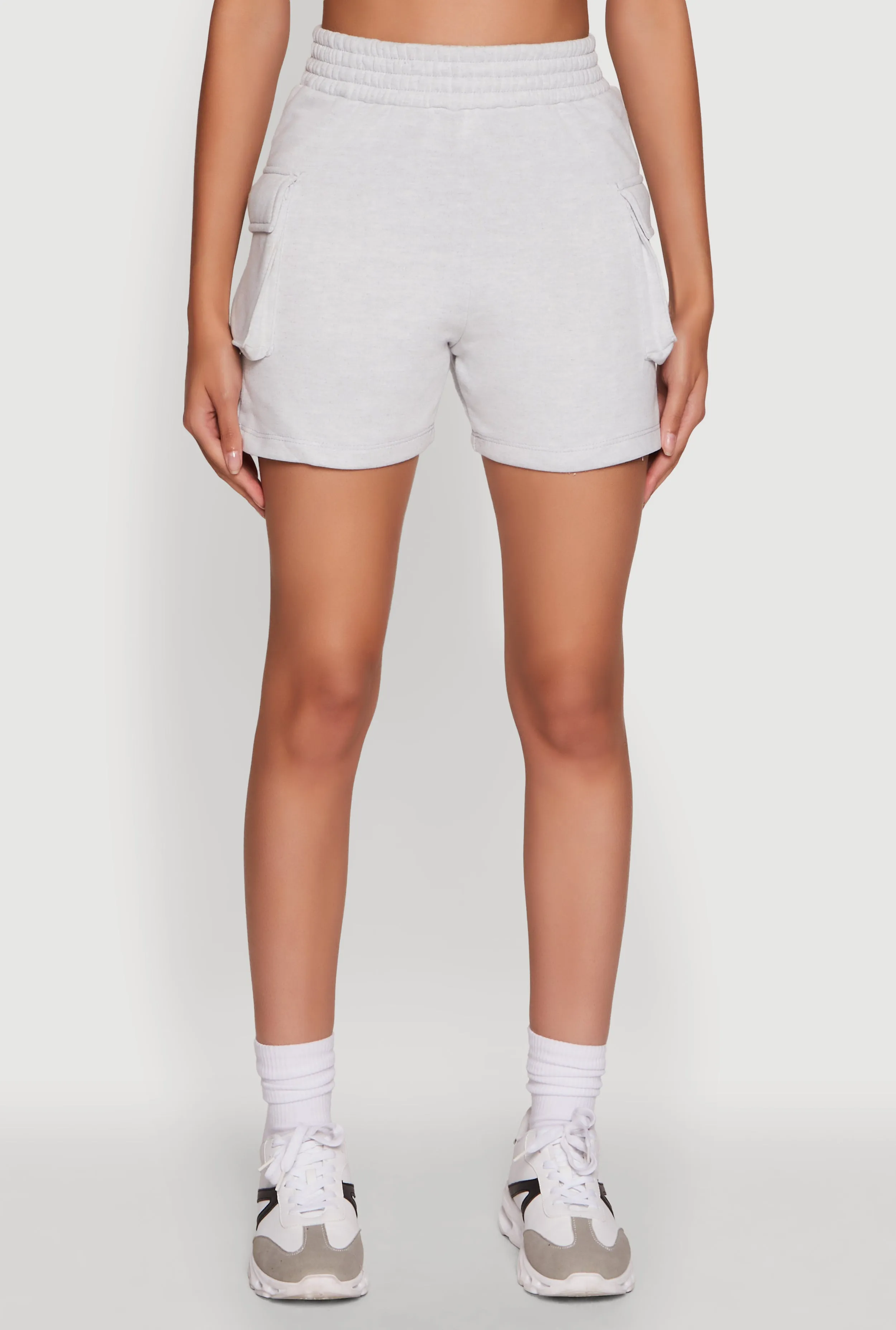 Trendy High Waisted Fleece Cargo Shorts sold by Rainbow product image thumbnail 5