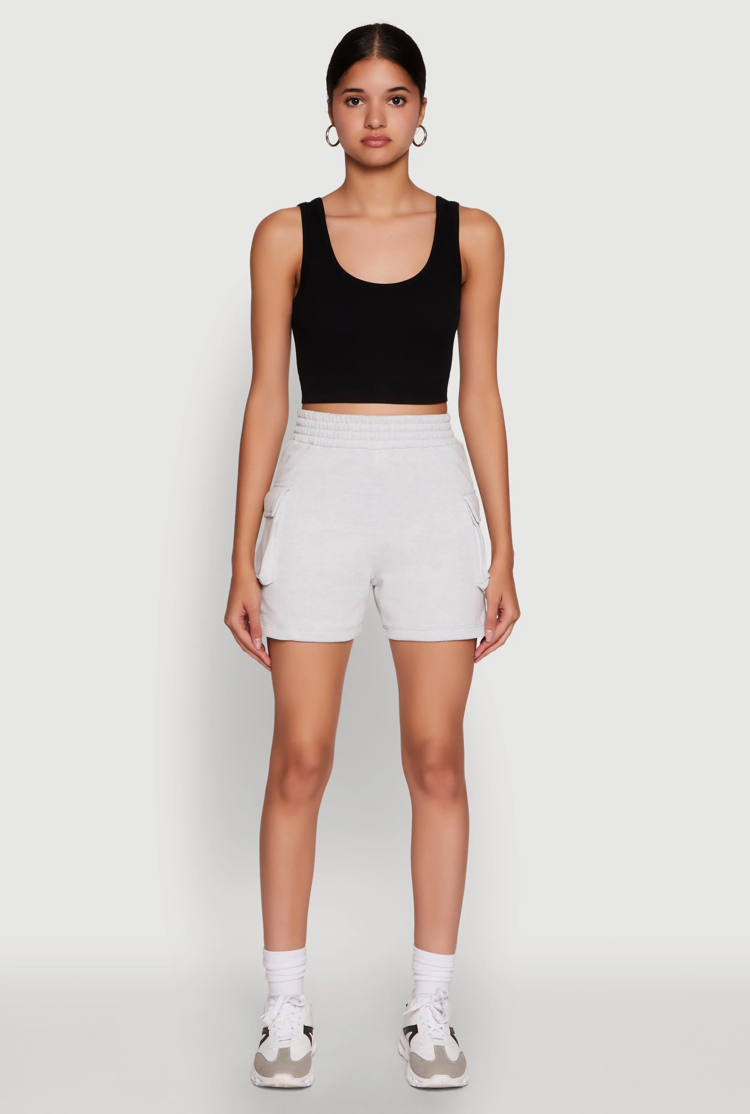 Trendy High Waisted Fleece Cargo Shorts sold by Rainbow product image thumbnail 2