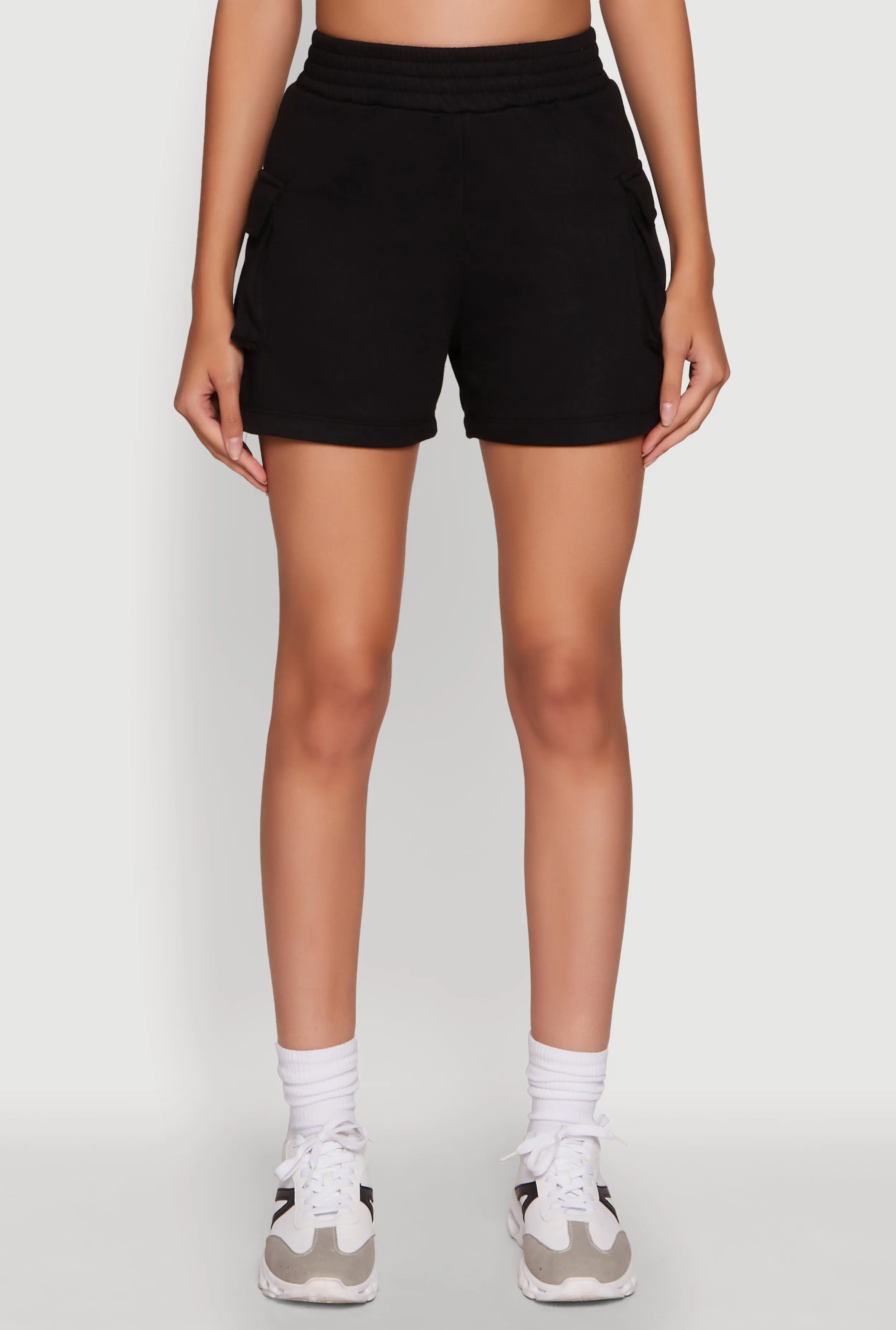 Trendy High Waisted Fleece Cargo Shorts sold by Rainbow product image thumbnail 5