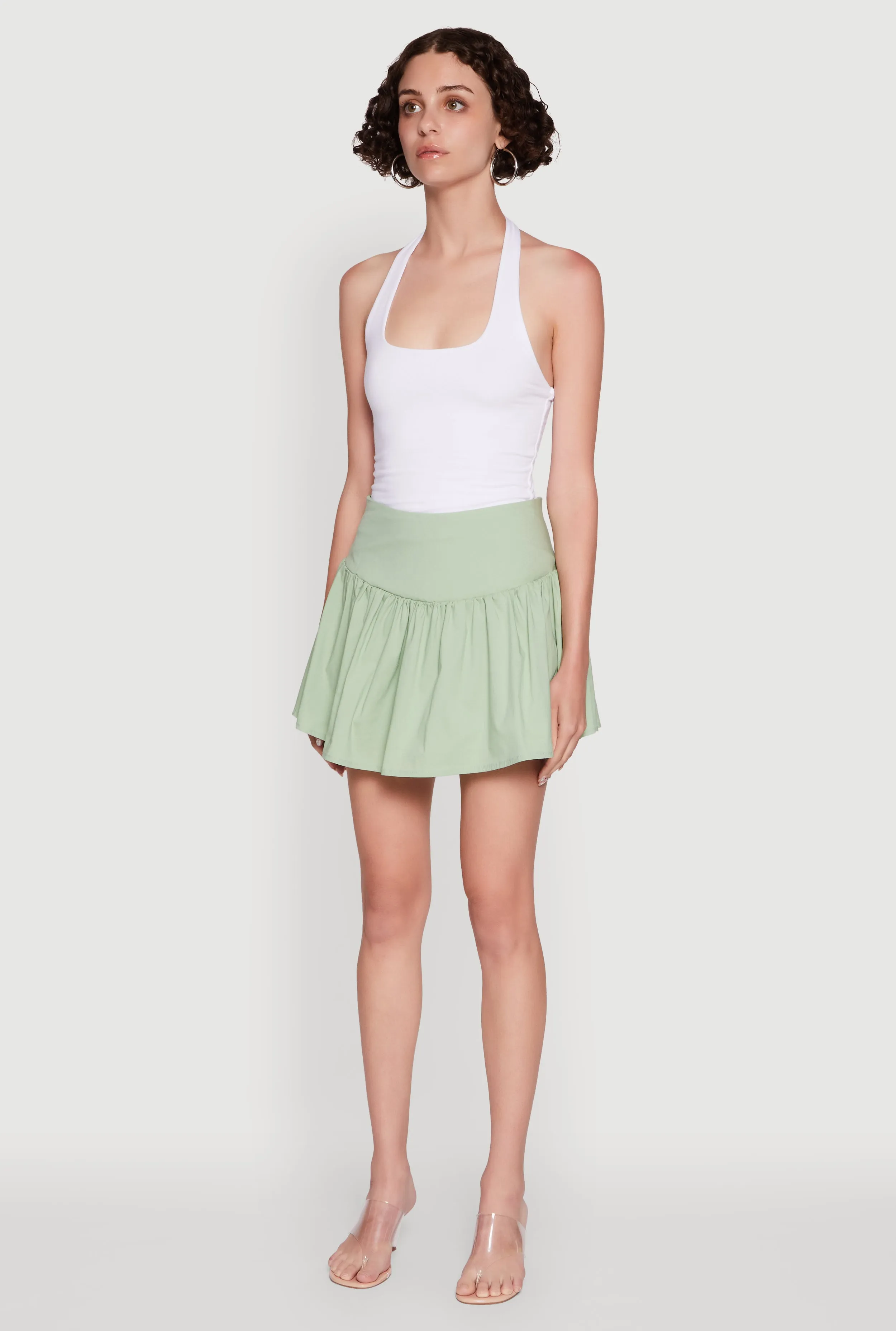 Trendy High Waisted Mini Skater Skirt sold by Rainbow product image thumbnail 3