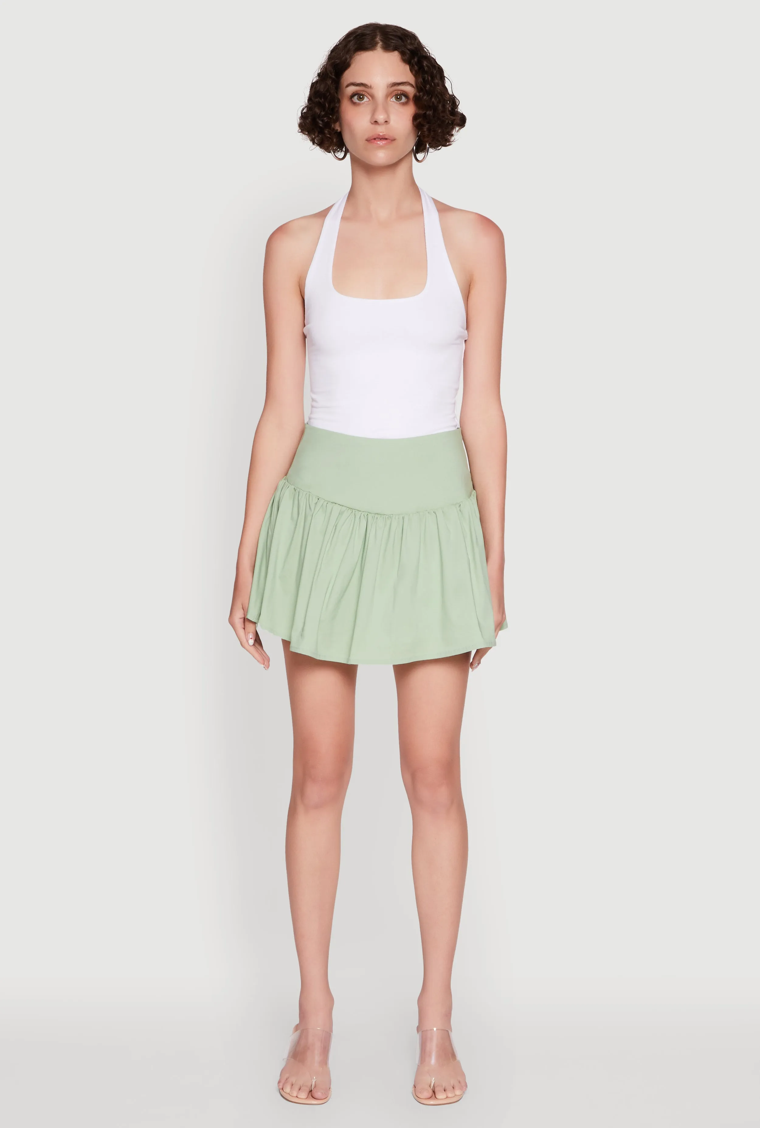 Trendy High Waisted Mini Skater Skirt sold by Rainbow product image thumbnail 2