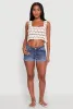 Crochet Daisy Print Sleeveless Crop Top sold by Rainbow