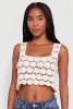 Crochet Daisy Print Sleeveless Crop Top sold by Rainbow