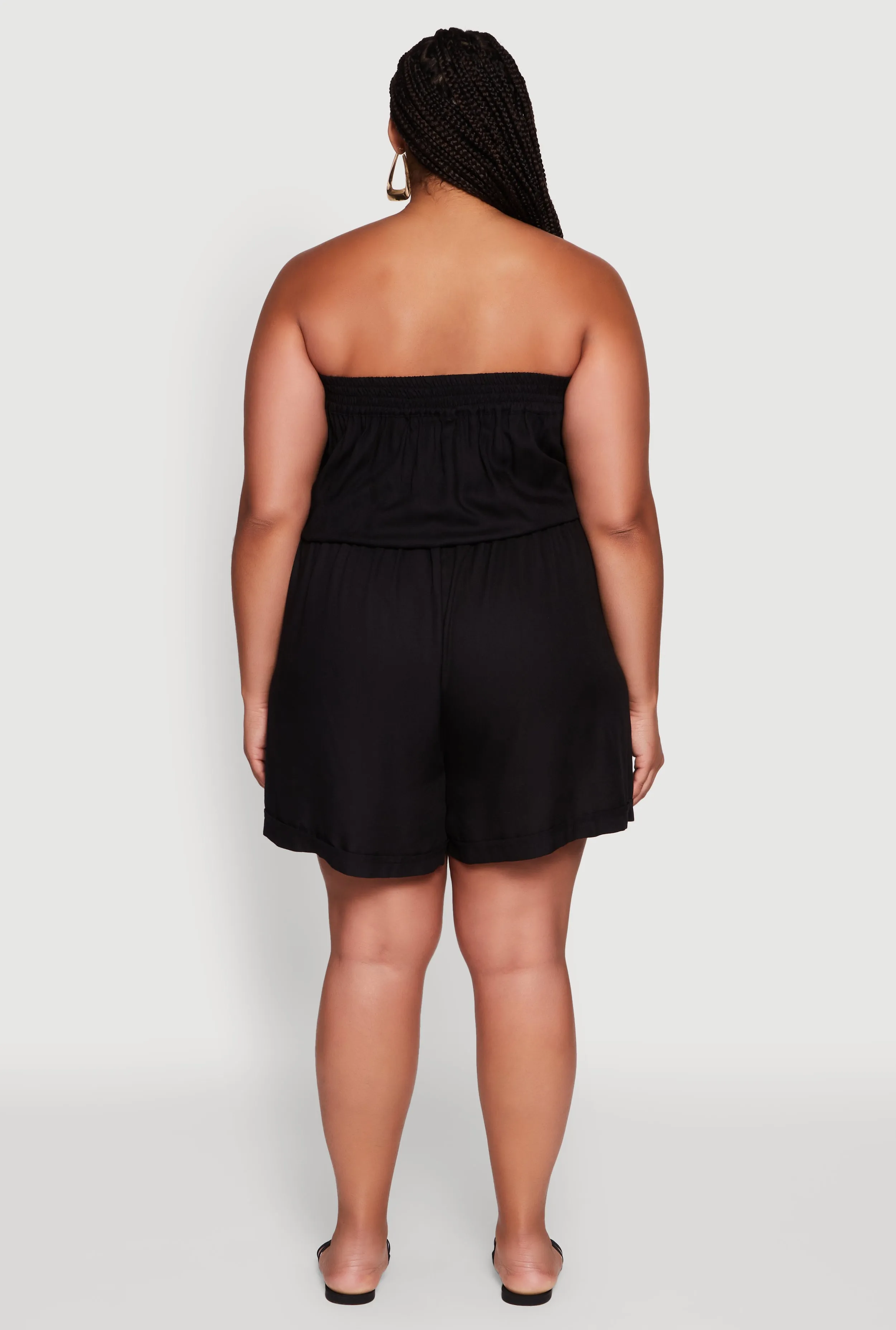 Plus Size Strapless Cargo Pocket Romper sold by Rainbow product image thumbnail 5
