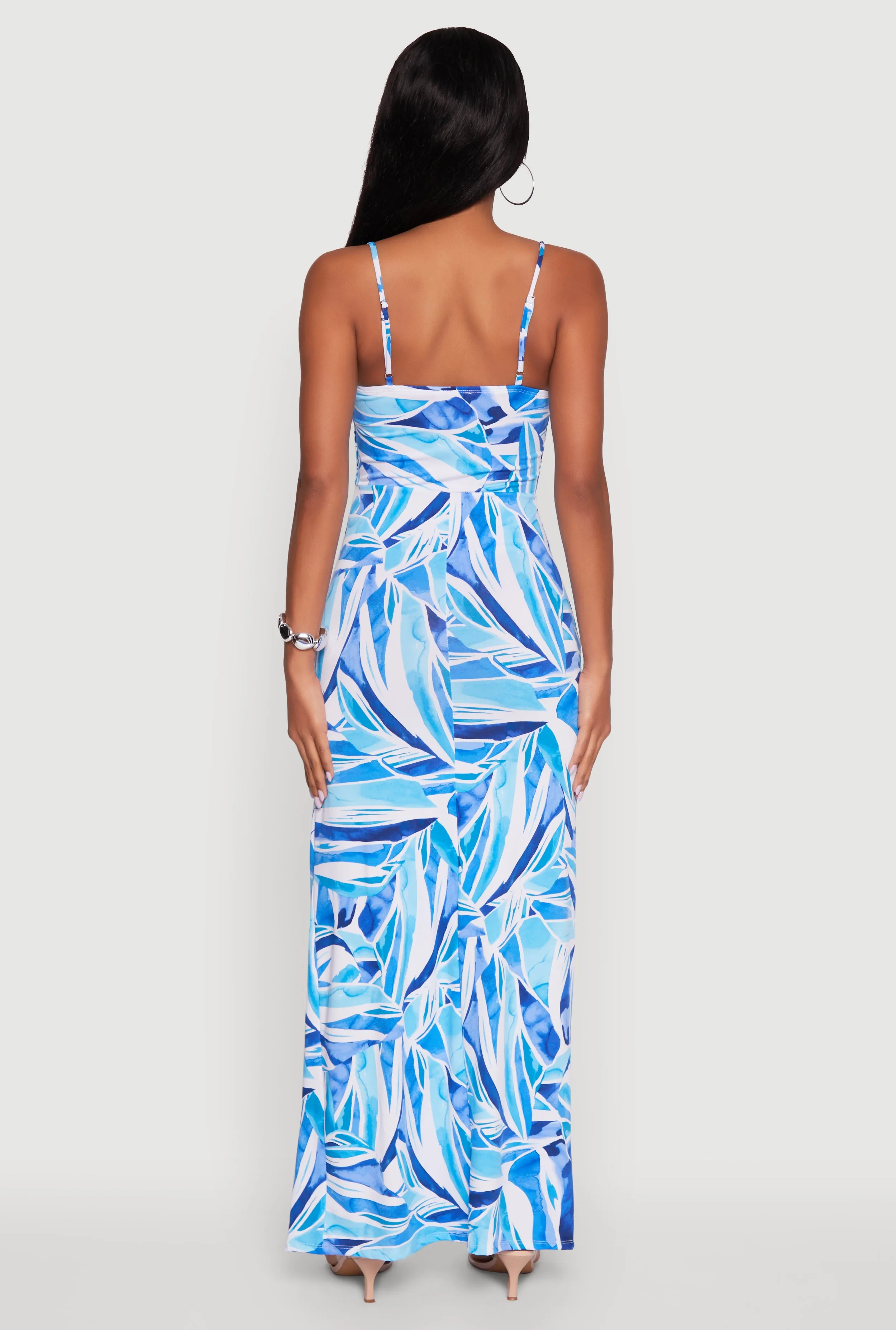 Sleeveless Printed Bustier Maxi Dress with Side Slit sold by Rainbow product image thumbnail 5