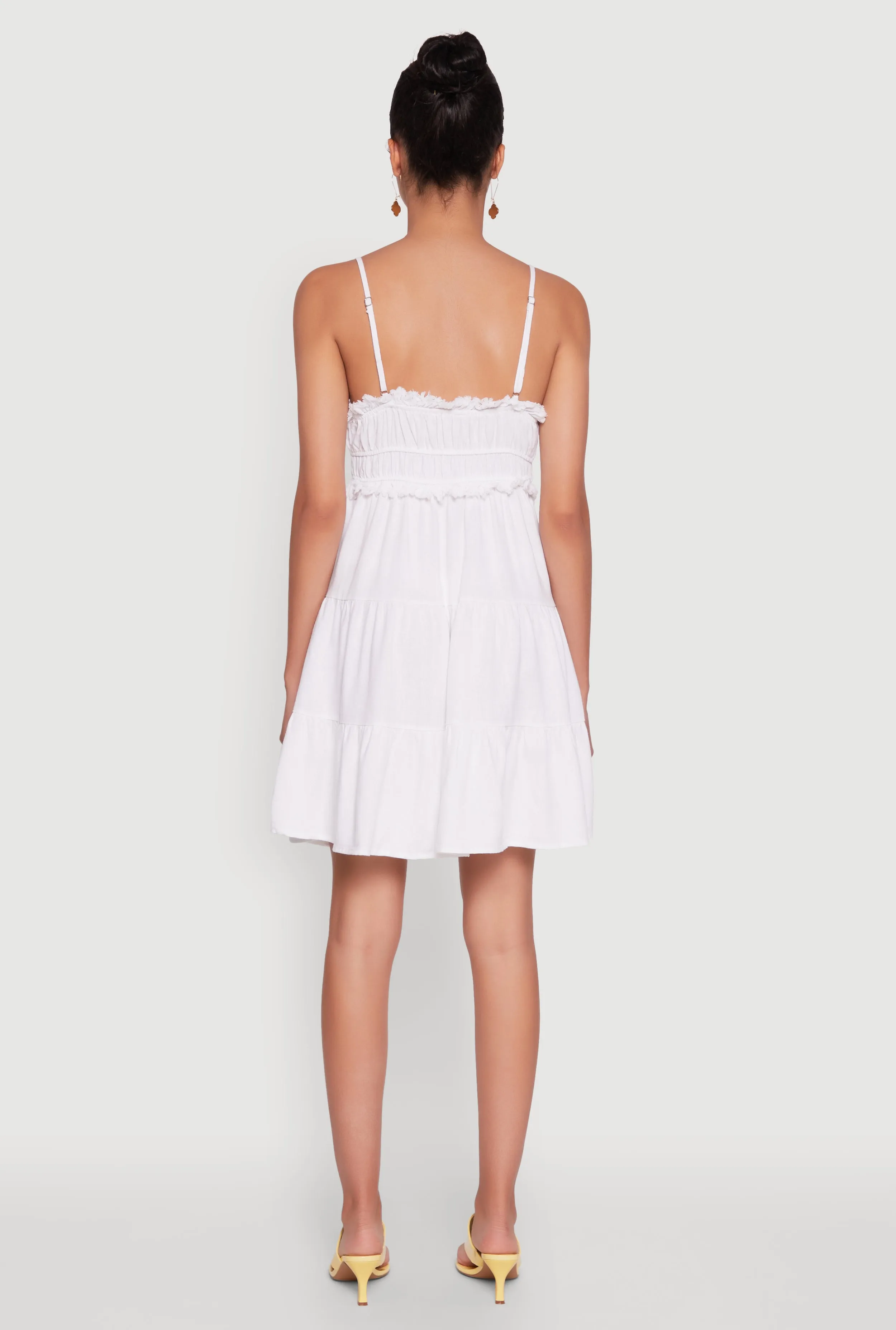 Haute Monde Linen Sleeveless Tiered Dress with Frayed Detail sold by Rainbow product image thumbnail 5