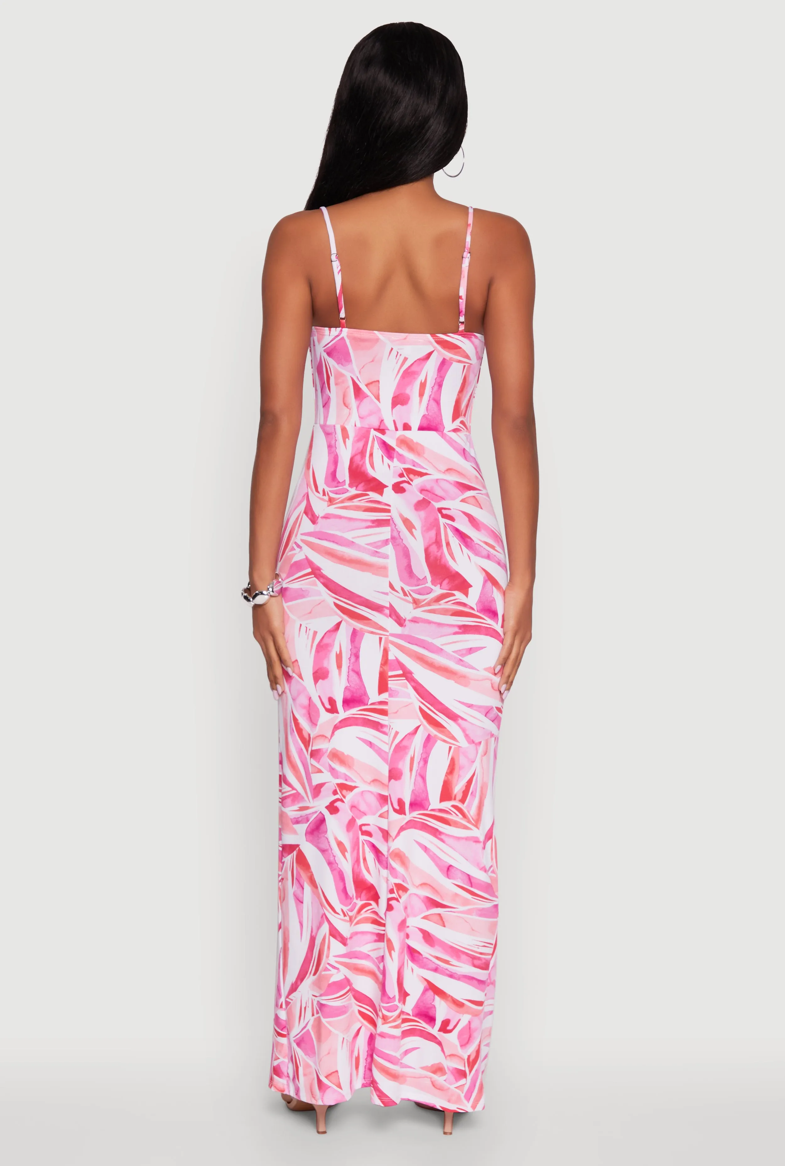 Sleeveless Printed Bustier Maxi Dress with Side Slit sold by Rainbow product image thumbnail 5