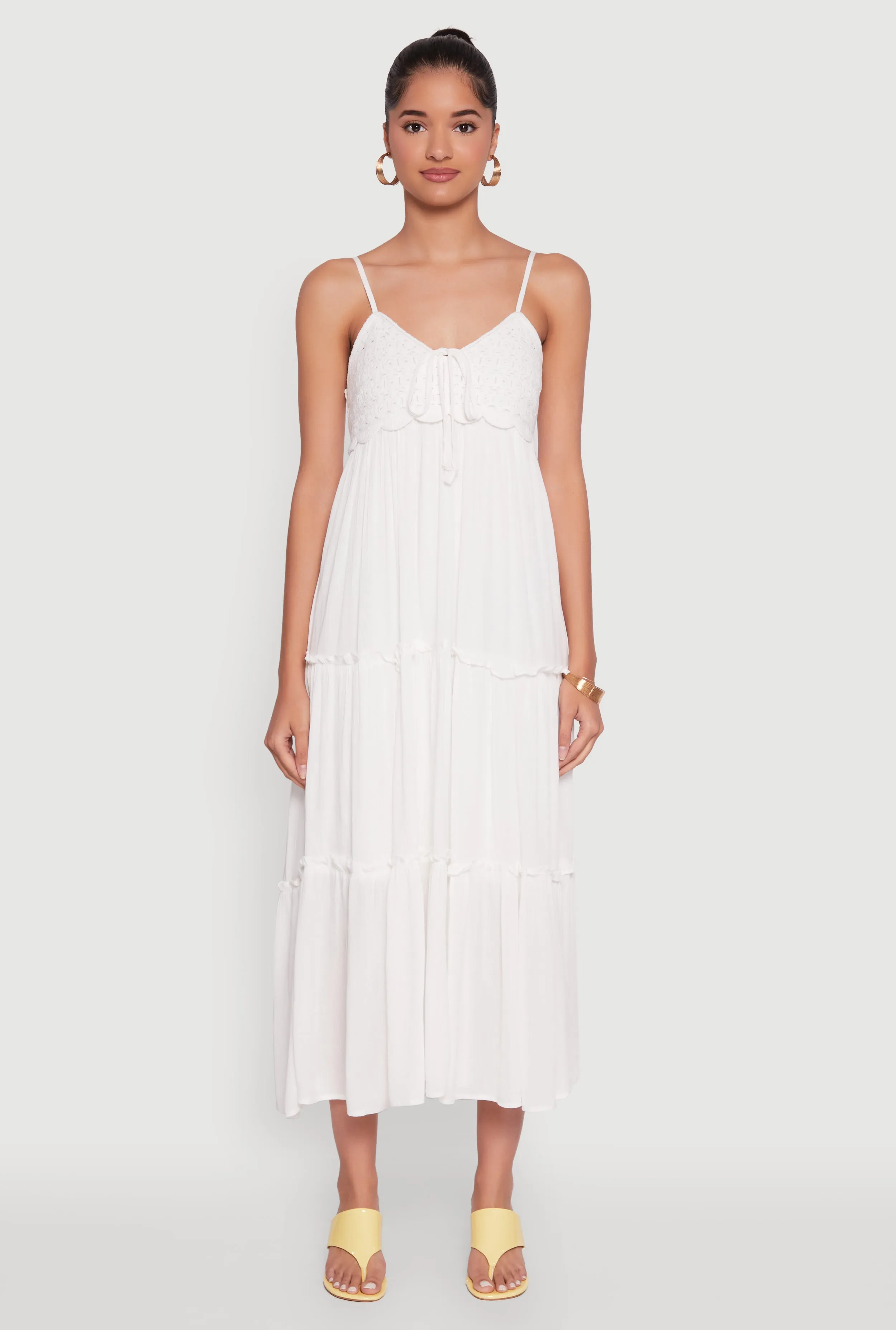 Haute Monde Crochet Detail Tiered Sundress sold by Rainbow product image thumbnail 2