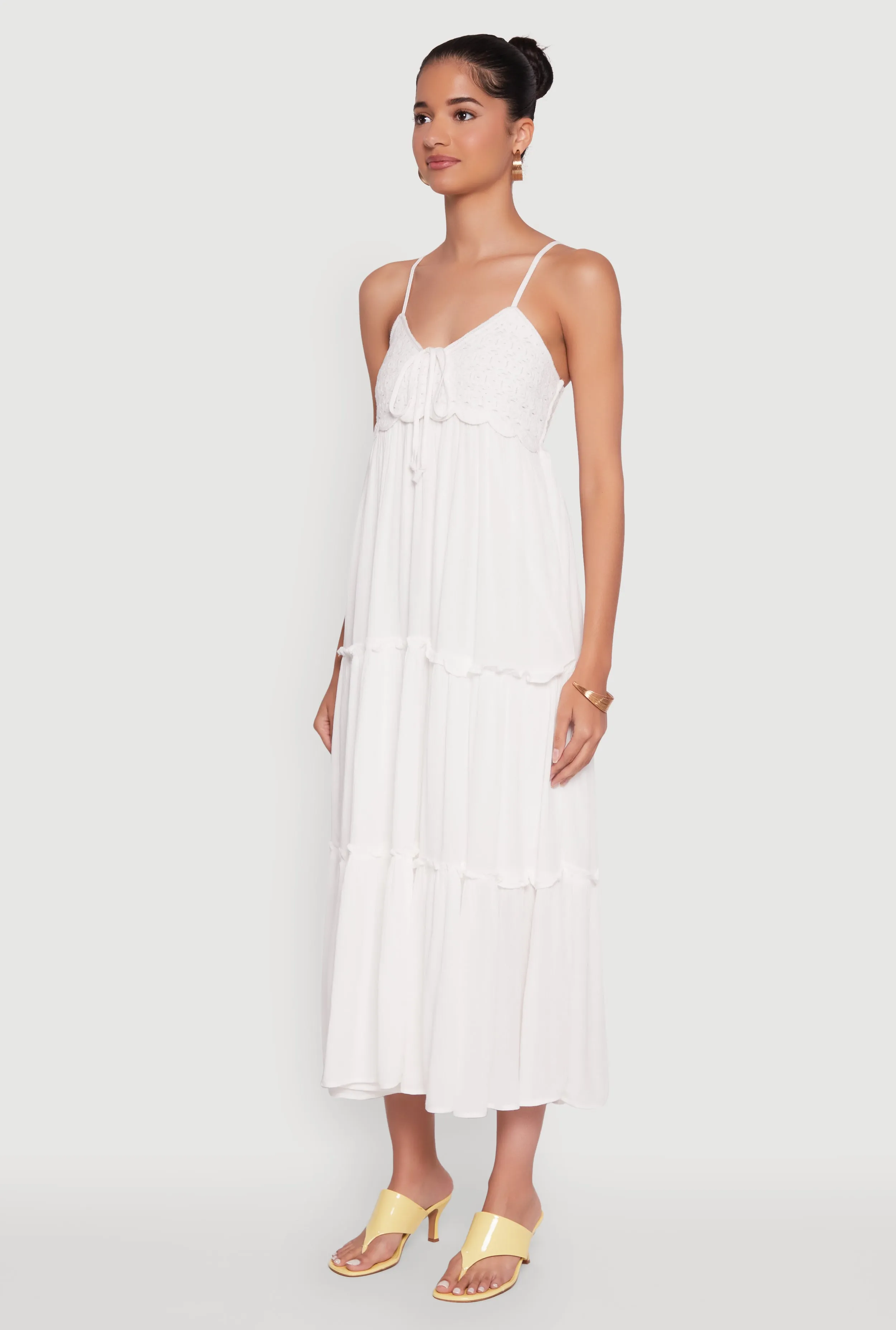 Haute Monde Crochet Detail Tiered Sundress sold by Rainbow product image thumbnail 3