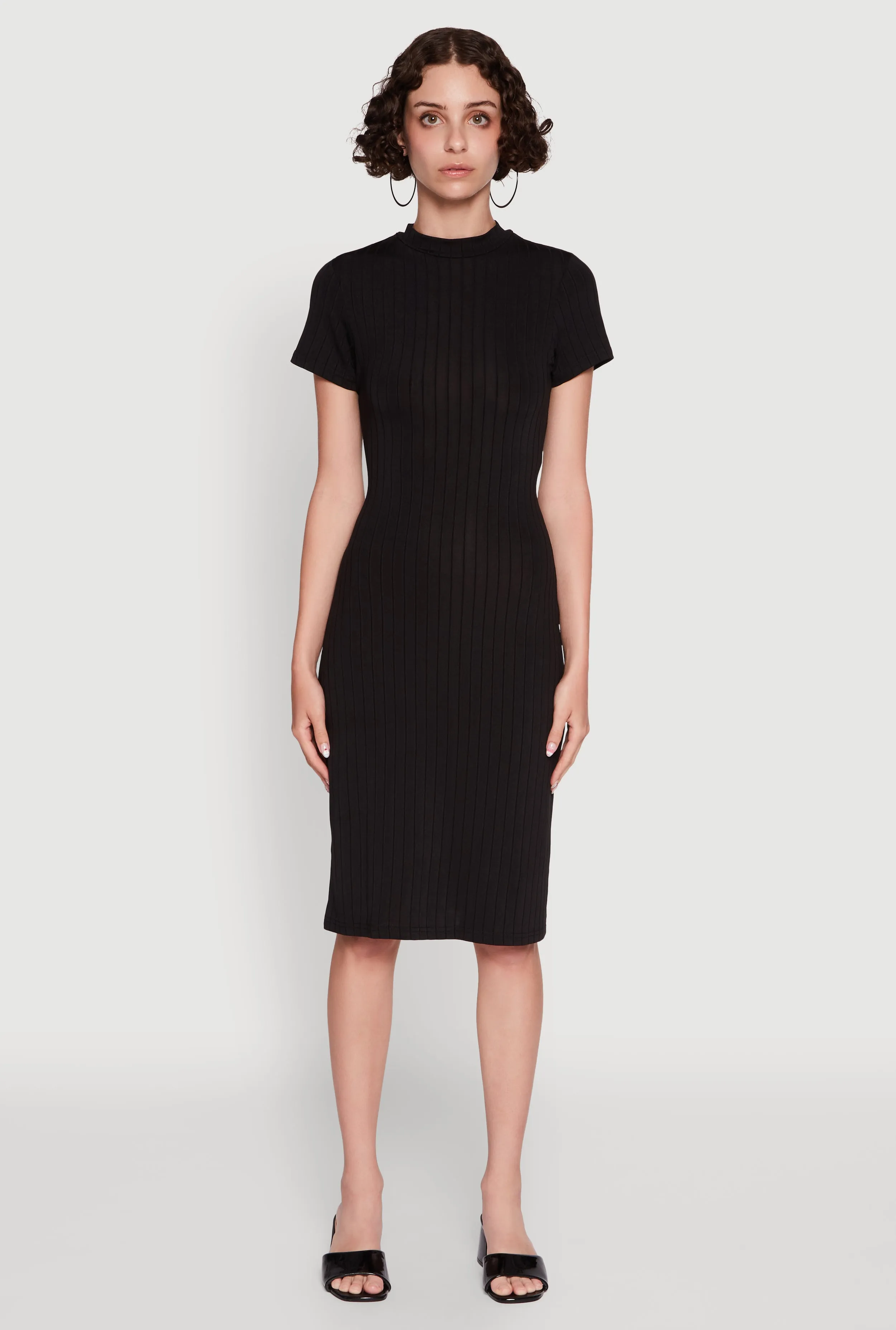 Daisy Rib Knit Mock Neck T Shirt Dress sold by Rainbow product image thumbnail 2