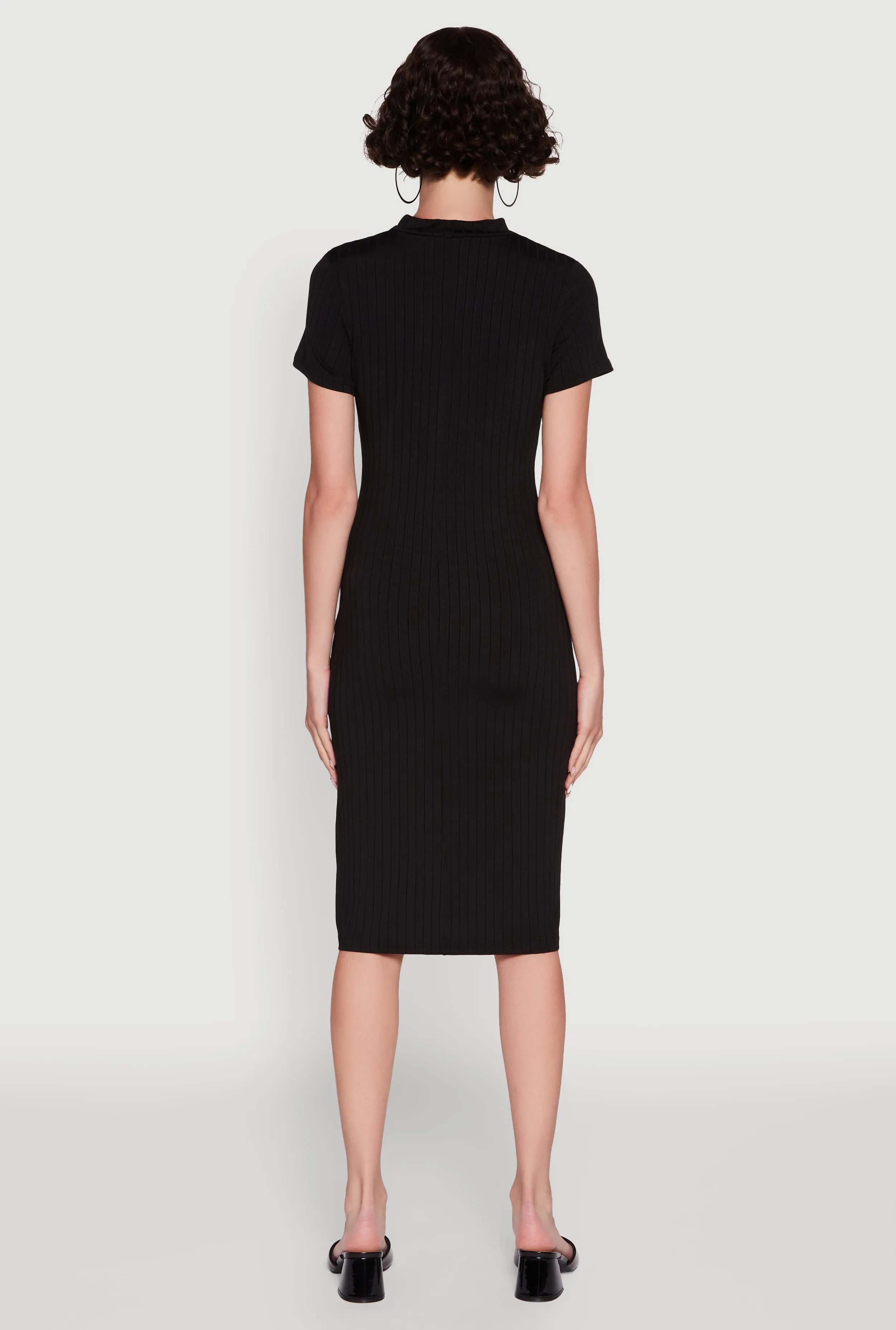 Daisy Rib Knit Mock Neck T Shirt Dress sold by Rainbow product image thumbnail 5