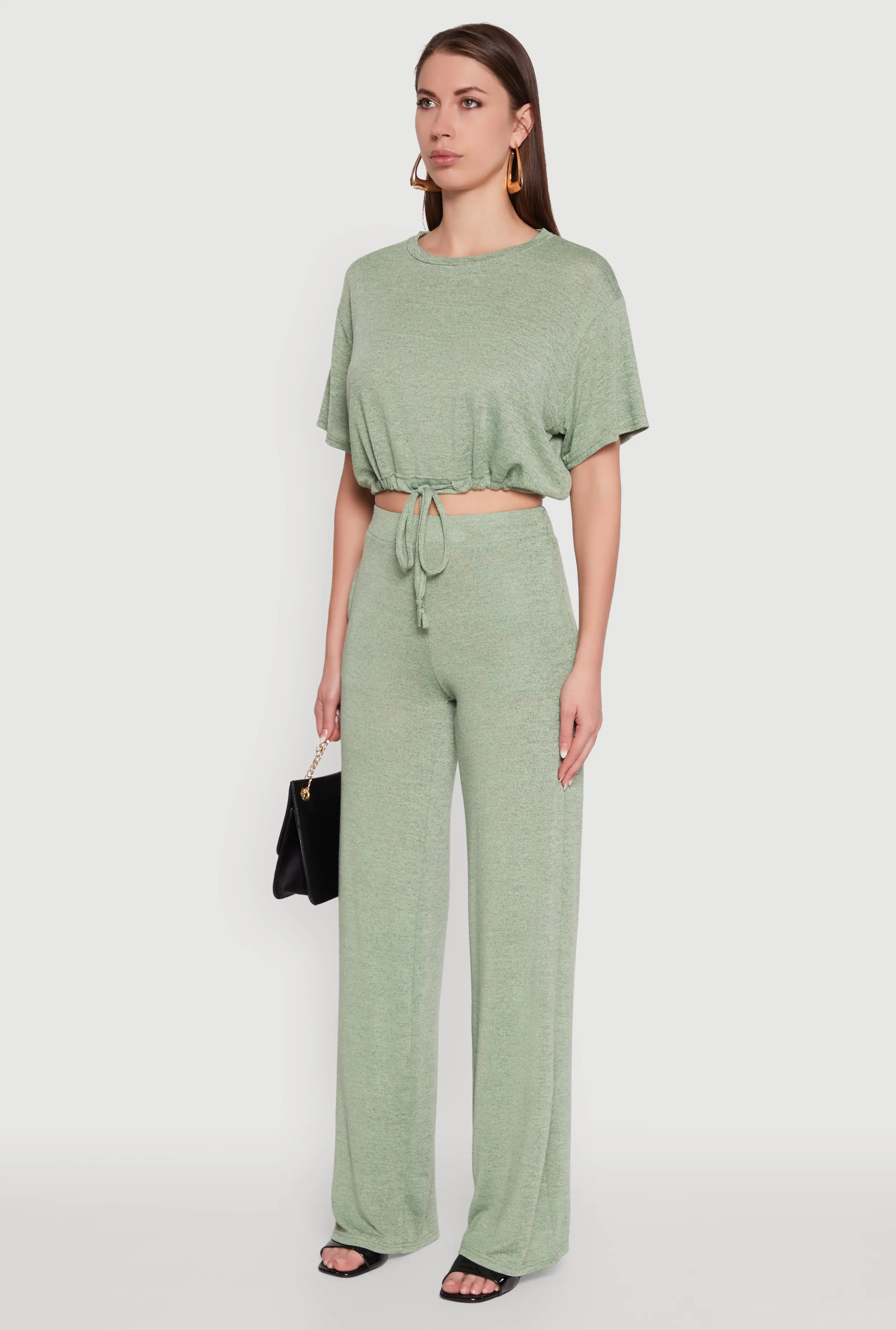 Daisy Drawstring Hem Crew Neck Cropped Tee sold by Rainbow product image thumbnail 5