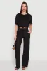 Daisy Drawstring Hem Crew Neck Cropped Tee sold by Rainbow