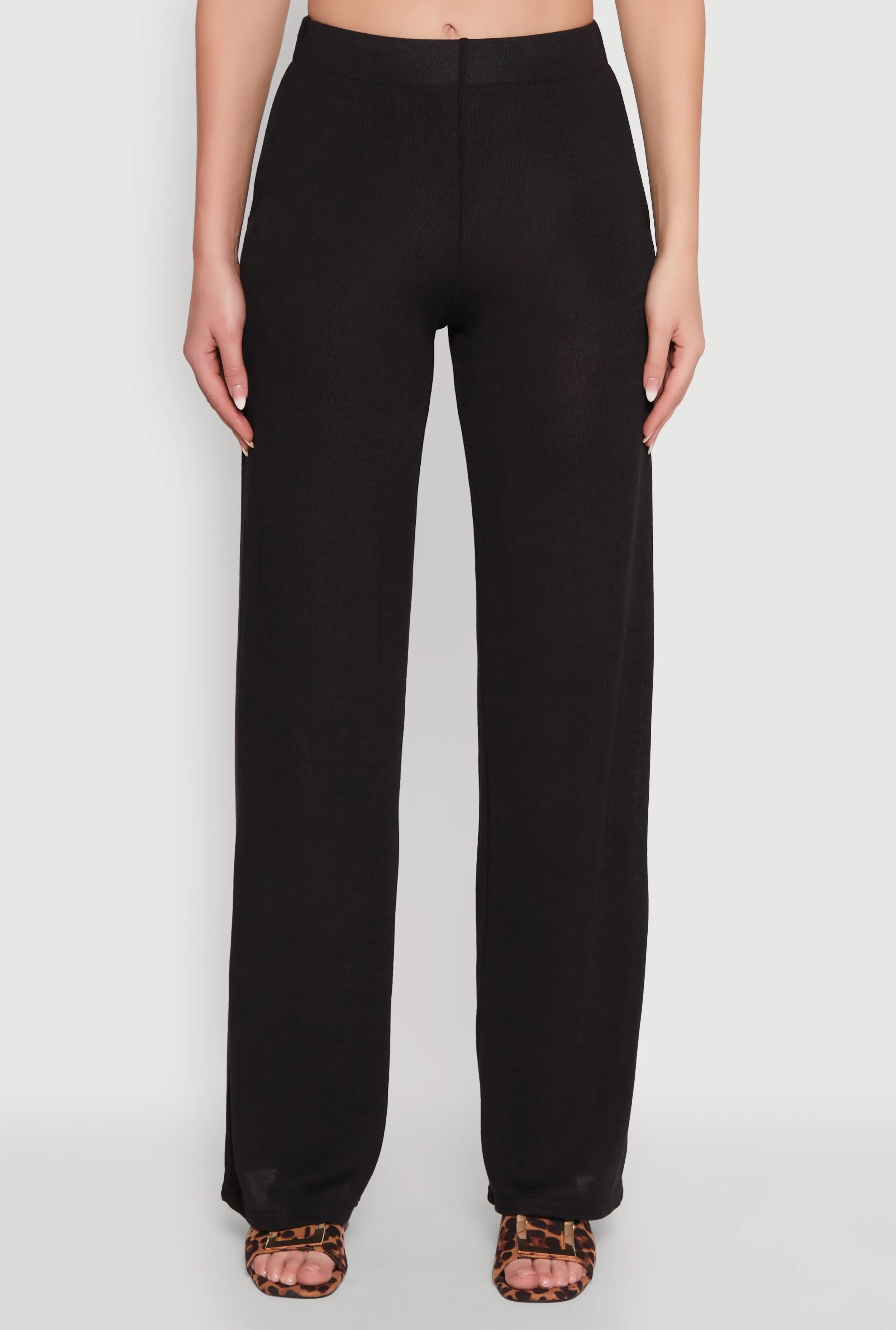 Daisy High Waisted Wide Leg Brushed Knit Pants sold by Rainbow product image thumbnail 3