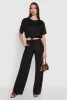 Daisy High Waisted Wide Leg Brushed Knit Pants sold by Rainbow