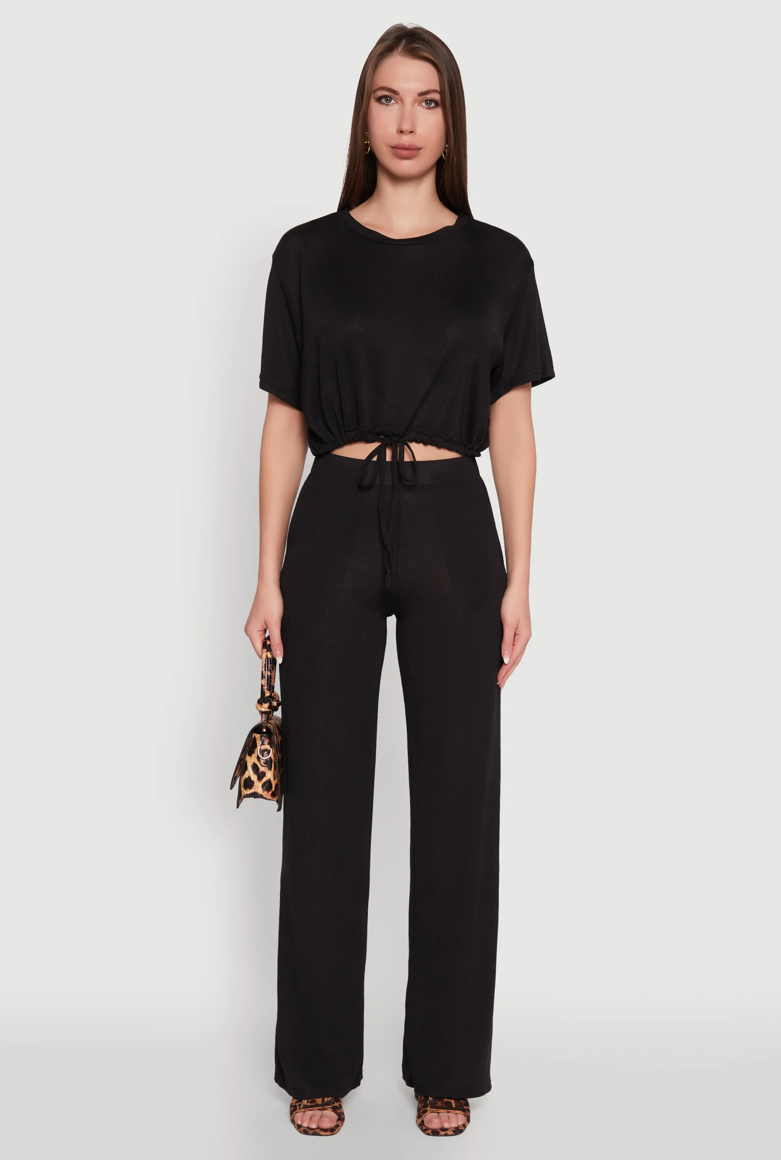 Daisy High Waisted Wide Leg Brushed Knit Pants sold by Rainbow product image thumbnail 2