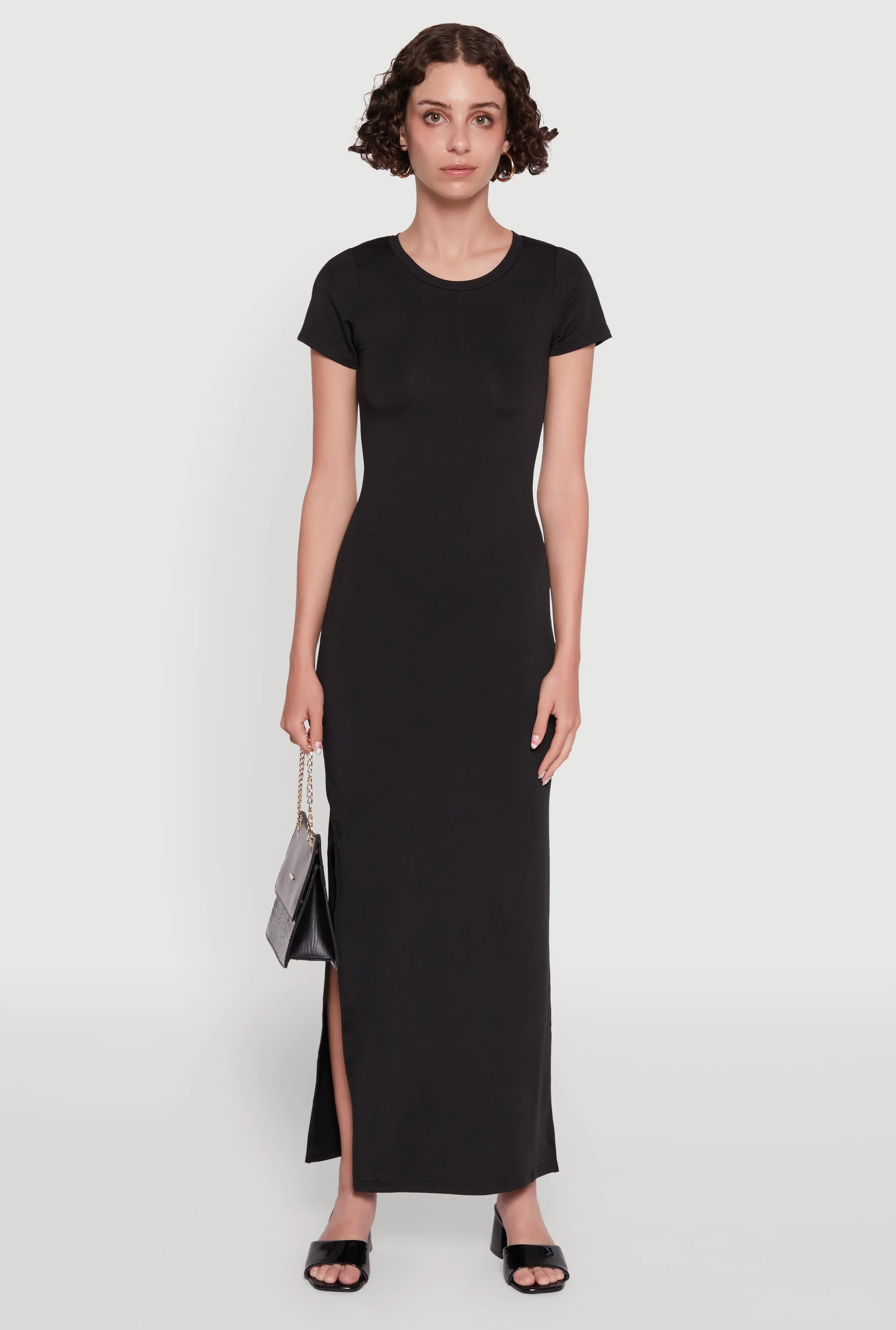 Daisy Crew Neck Side Slit T Shirt Dress sold by Rainbow product image thumbnail 2