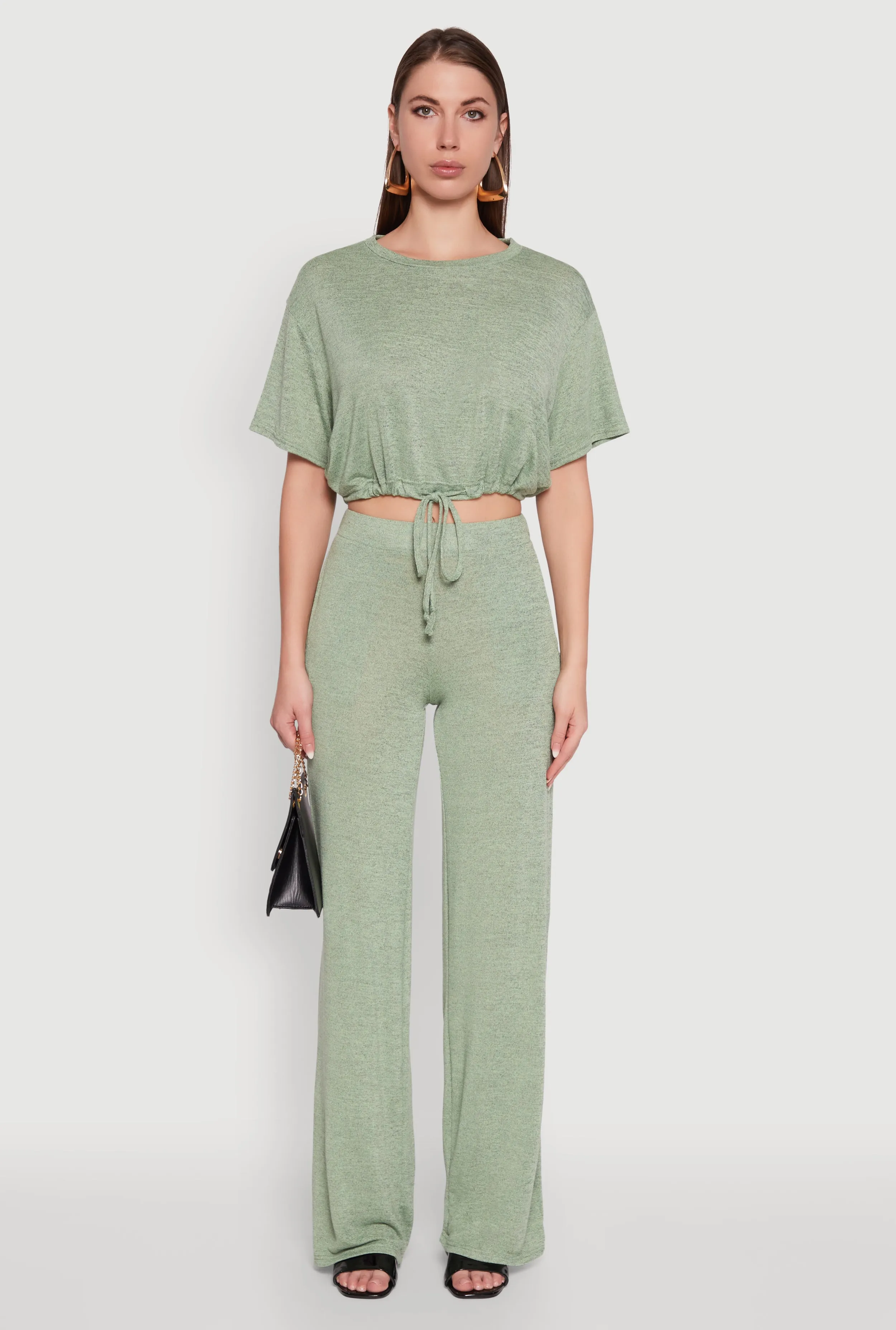 Daisy High Waisted Wide Leg Brushed Knit Pants sold by Rainbow product image thumbnail 2