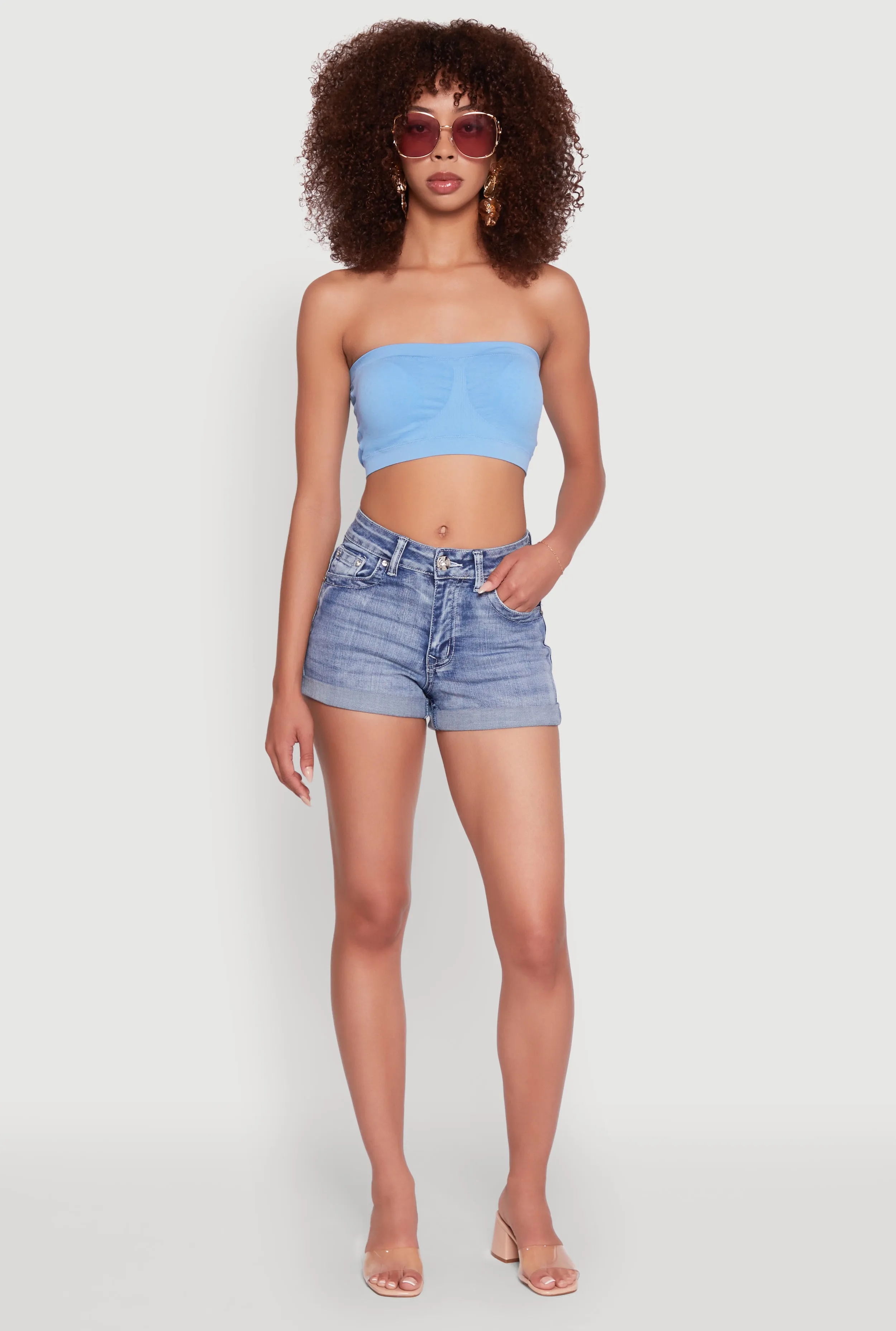 Trendy Seamless Ruched Front Bandeau sold by Rainbow