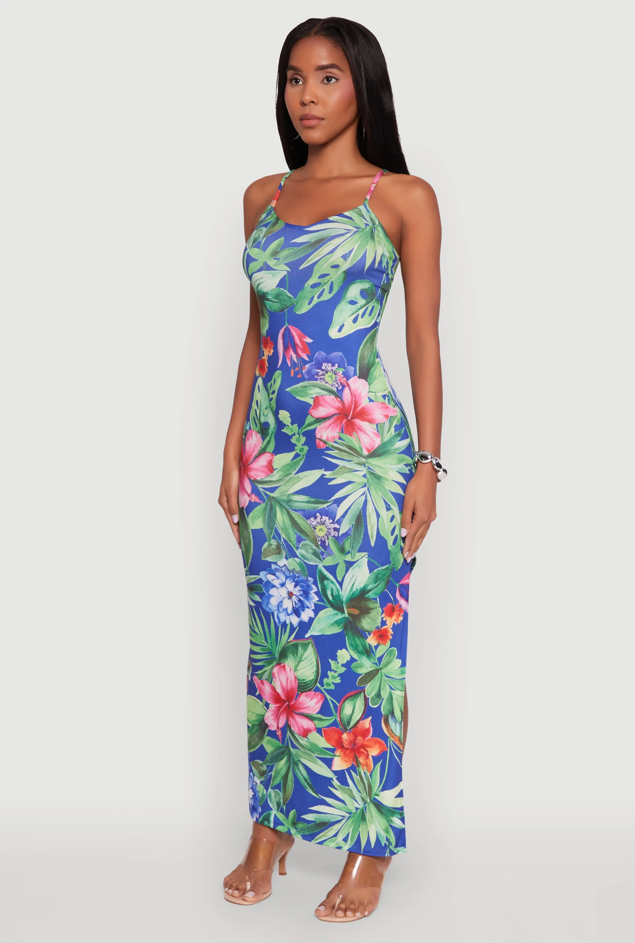 Haute Monde Sleeveless Scoop Neck Floral Maxi Dress sold by Rainbow product image thumbnail 3