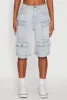 Daisy High Waisted Acid Wash Denim Cargo Shorts sold by Rainbow