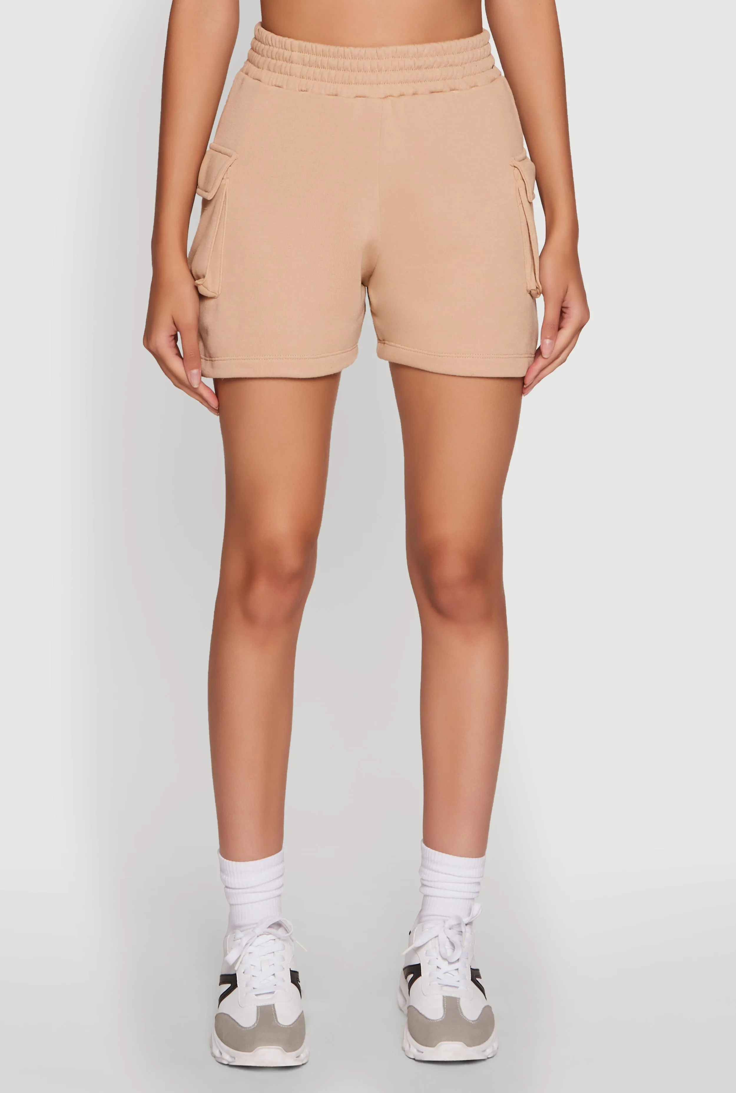 Trendy High Waisted Fleece Cargo Shorts sold by Rainbow product image thumbnail 5