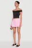 Solid Ruched Off Shoulder Crop Top sold by Rainbow
