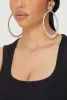Stylish Metallic Rhinestone Hoop Earrings sold by Rainbow