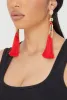 Trendy Color Blocked Metallic Tassel Drop Earrings sold by Rainbow