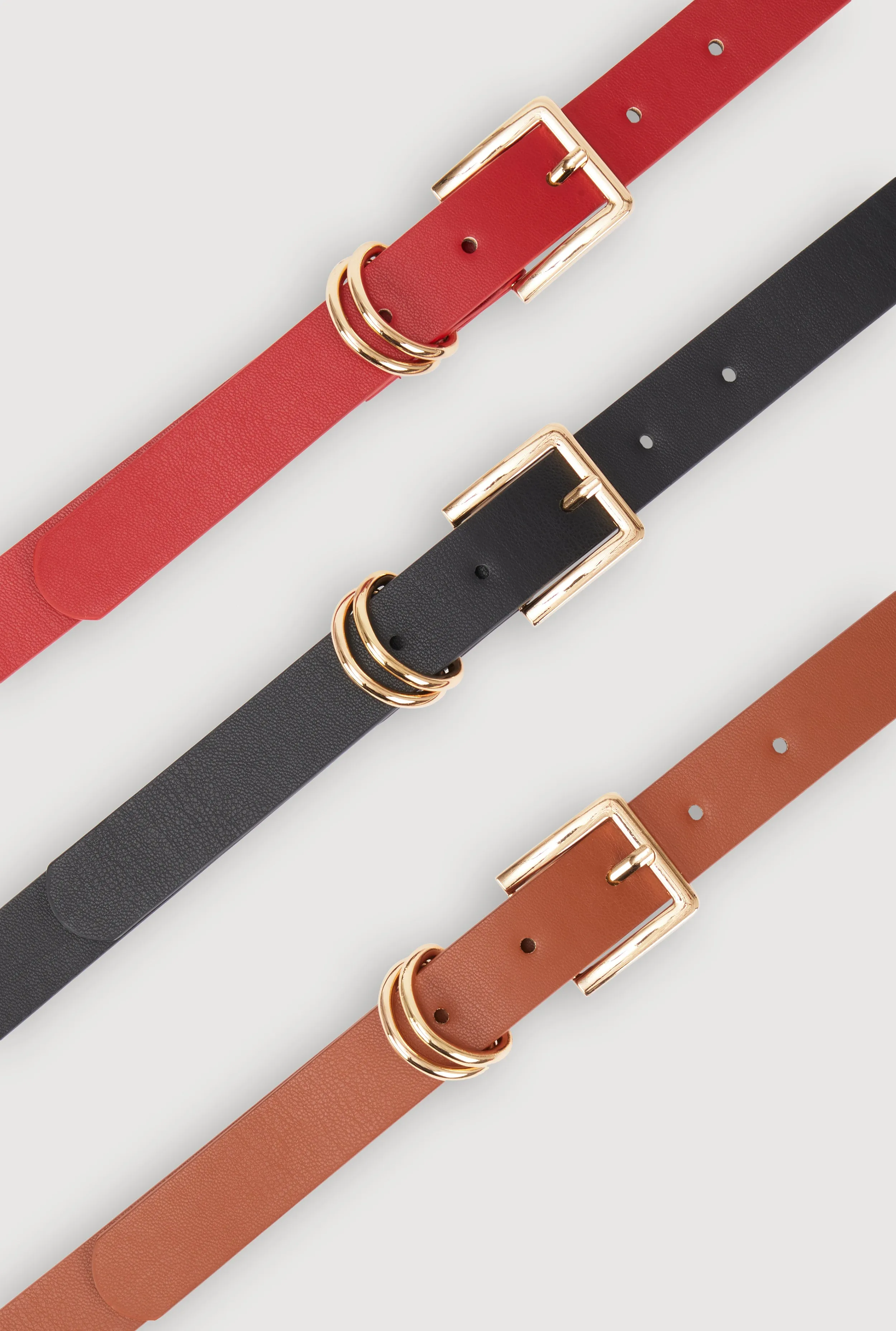 Stylish Faux Leather Buckle Belts 3 Pack Set sold by Rainbow