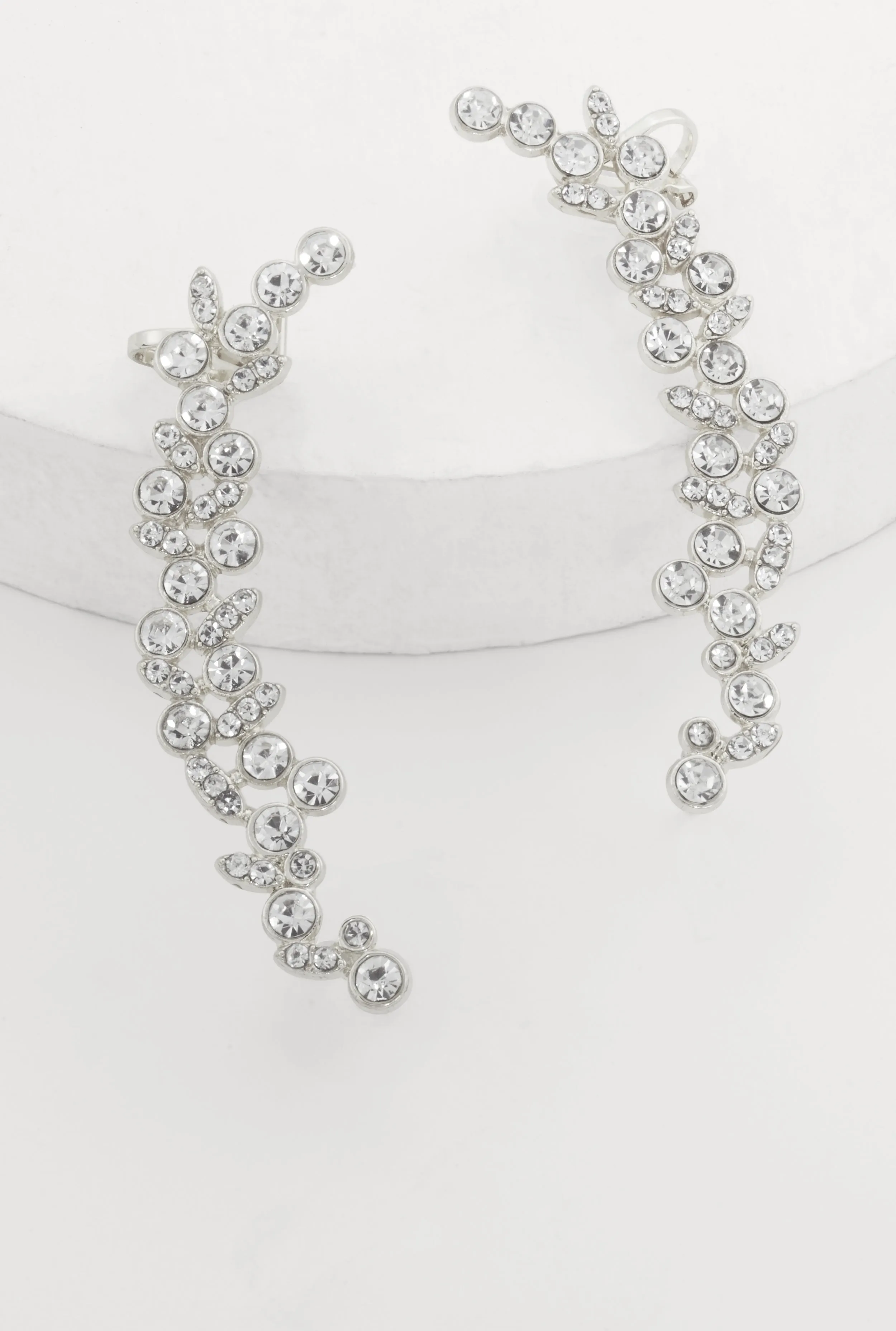 Trendy Rhinestone Cuffed Climber Earrings sold by Rainbow