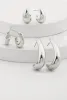 Trendy Metallic Drop Hoop Earrings Set of 3 sold by Rainbow