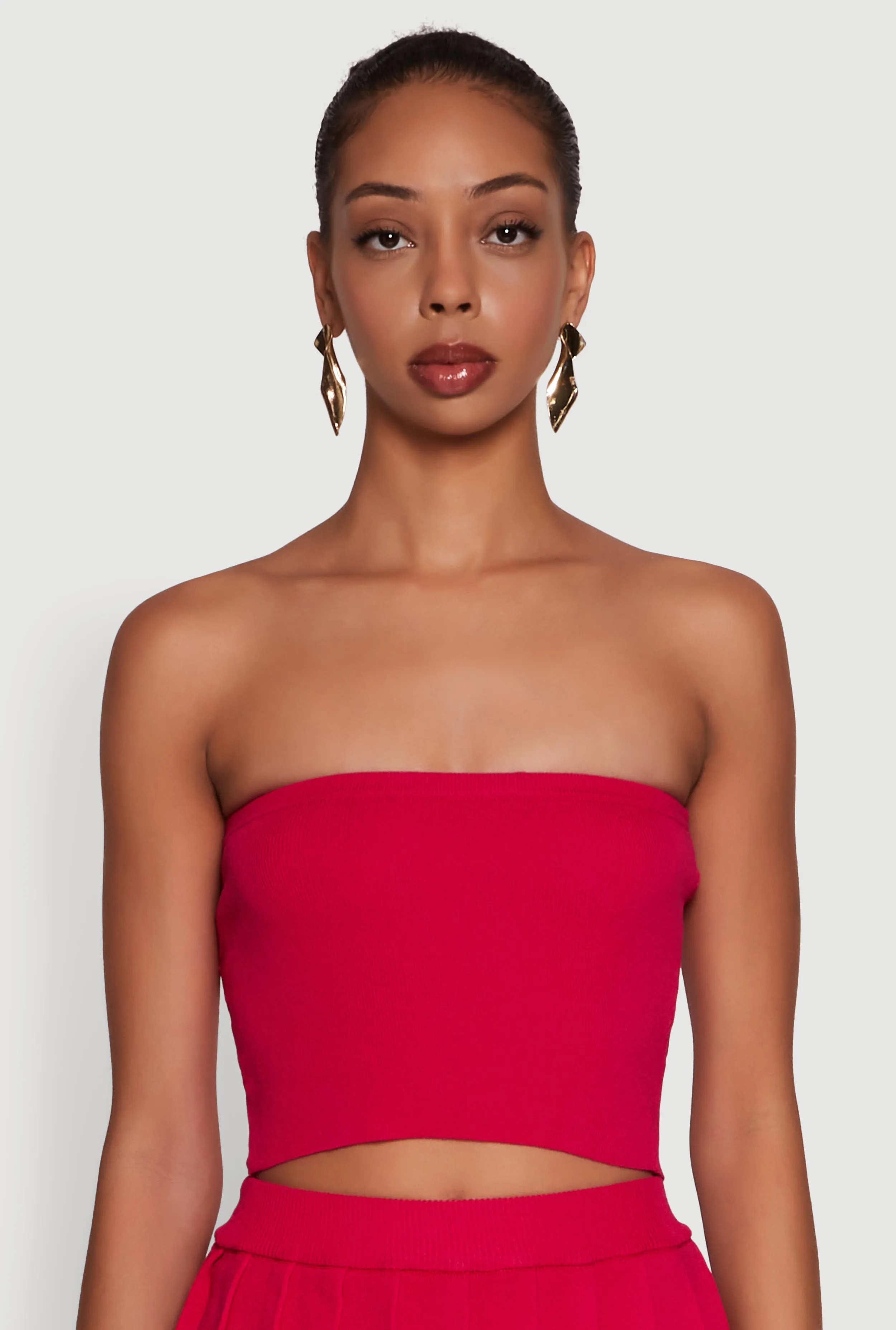 Daisy Rib Knit Cropped Tube Top sold by Rainbow