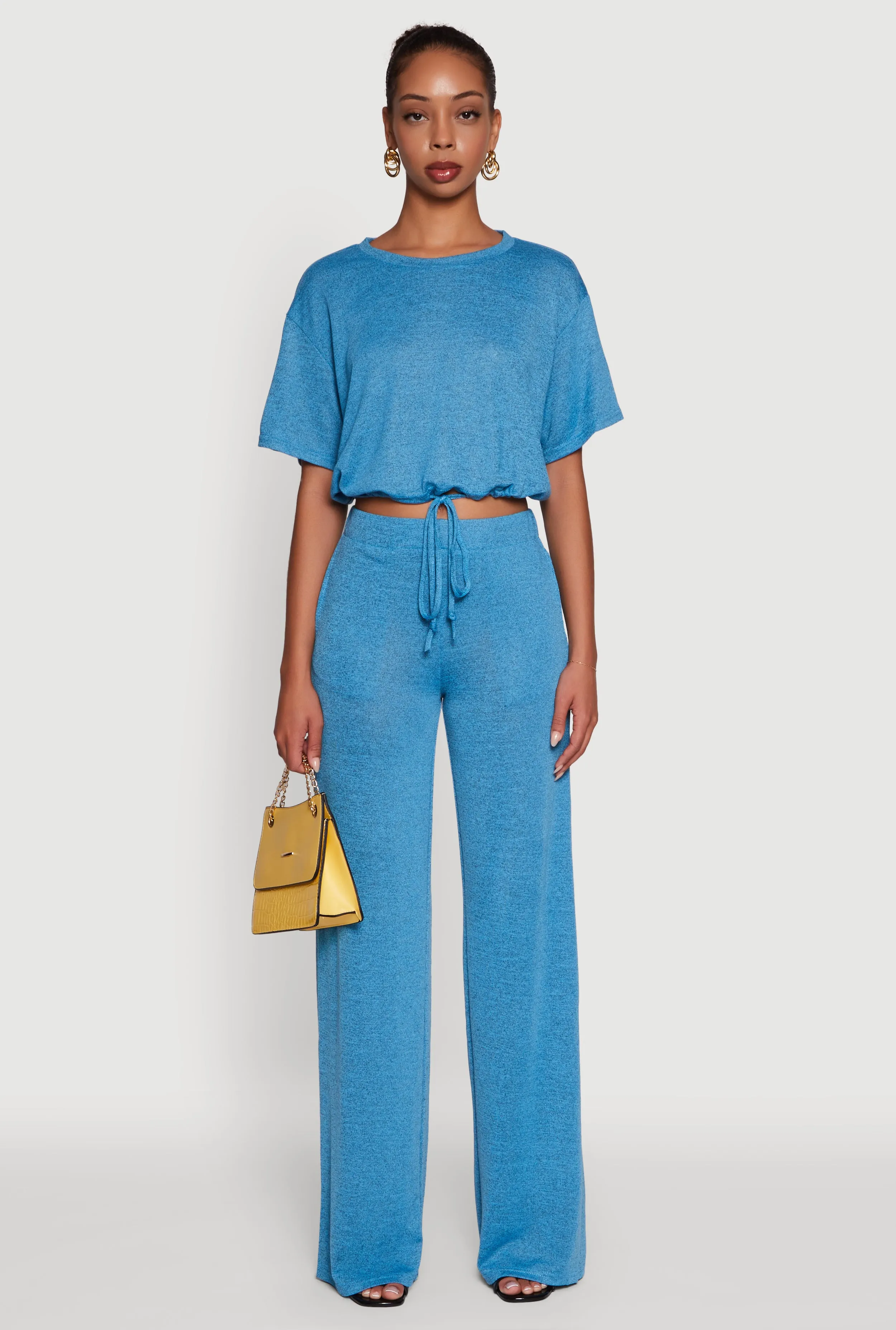 Daisy High Waisted Wide Leg Brushed Knit Pants sold by Rainbow product image thumbnail 2