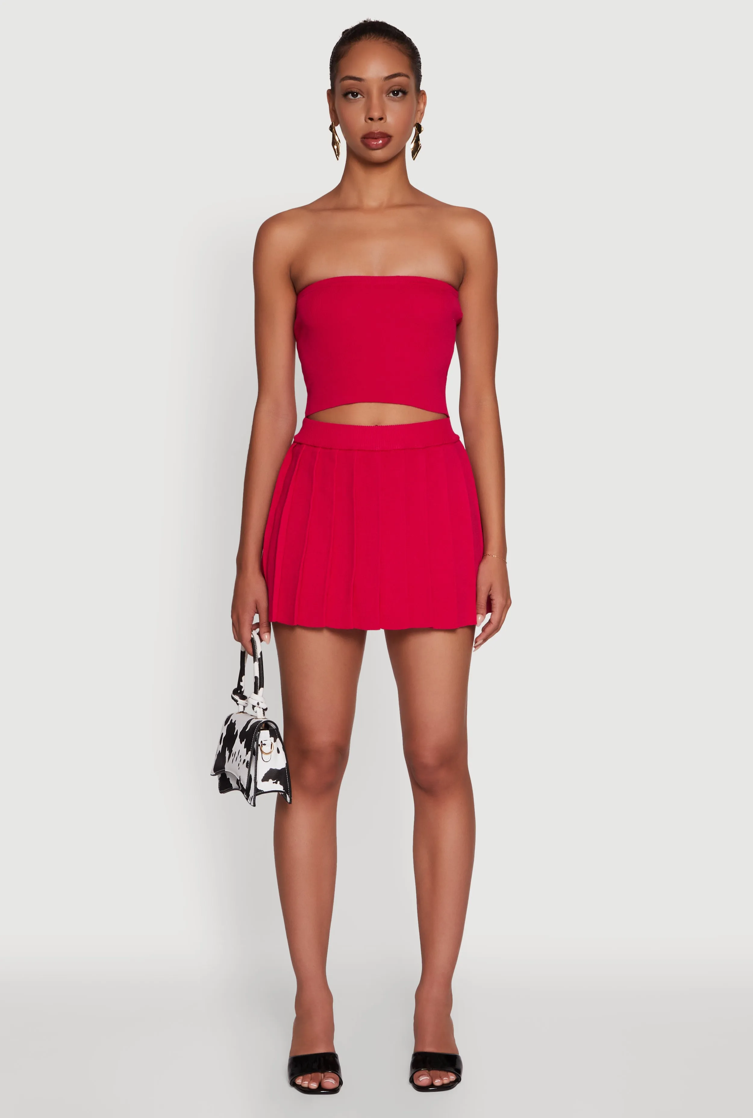 Daisy Rib Knit Pleated Skort sold by Rainbow