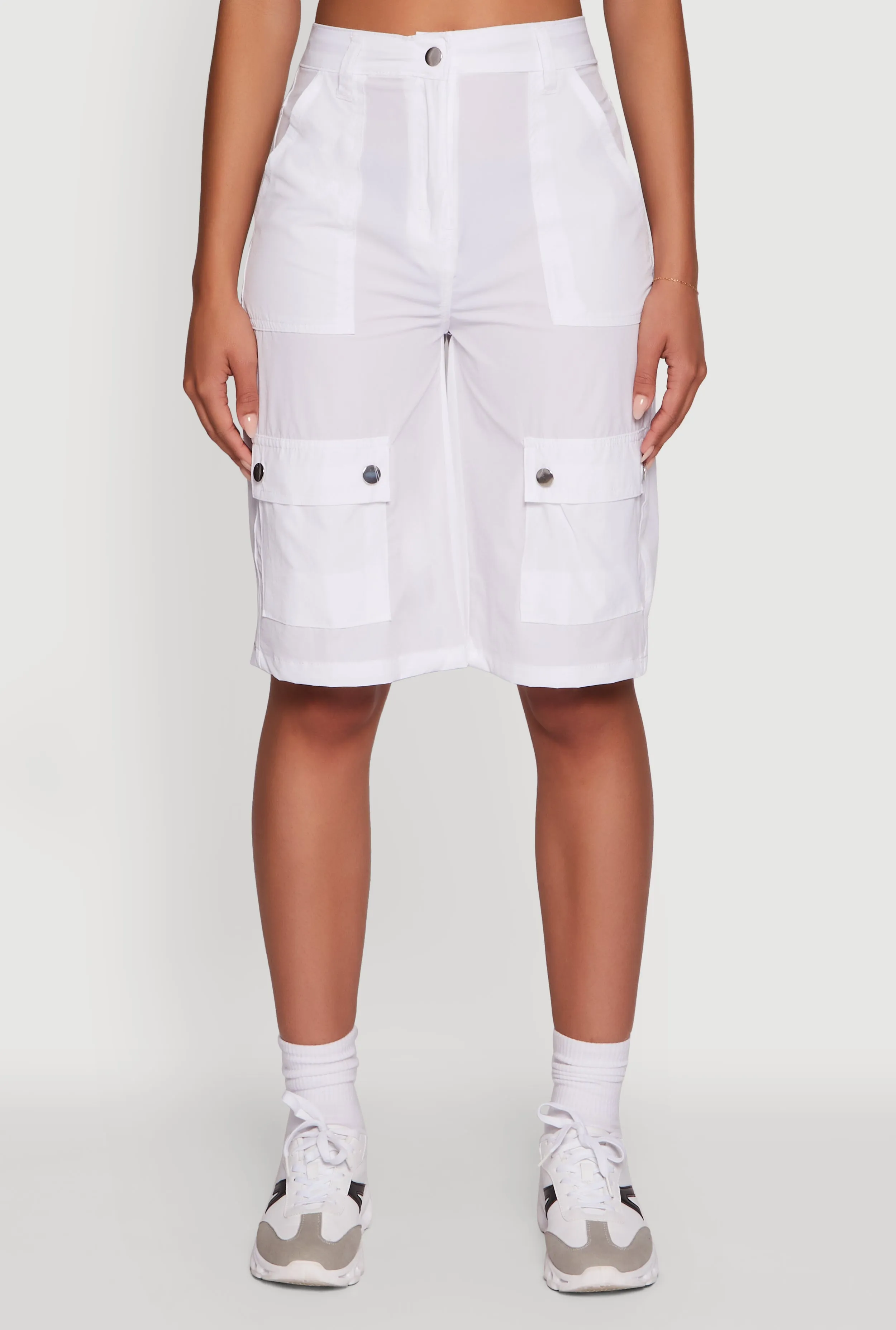 Trendy High Waisted Nylon Cargo Shorts sold by Rainbow product image thumbnail 5