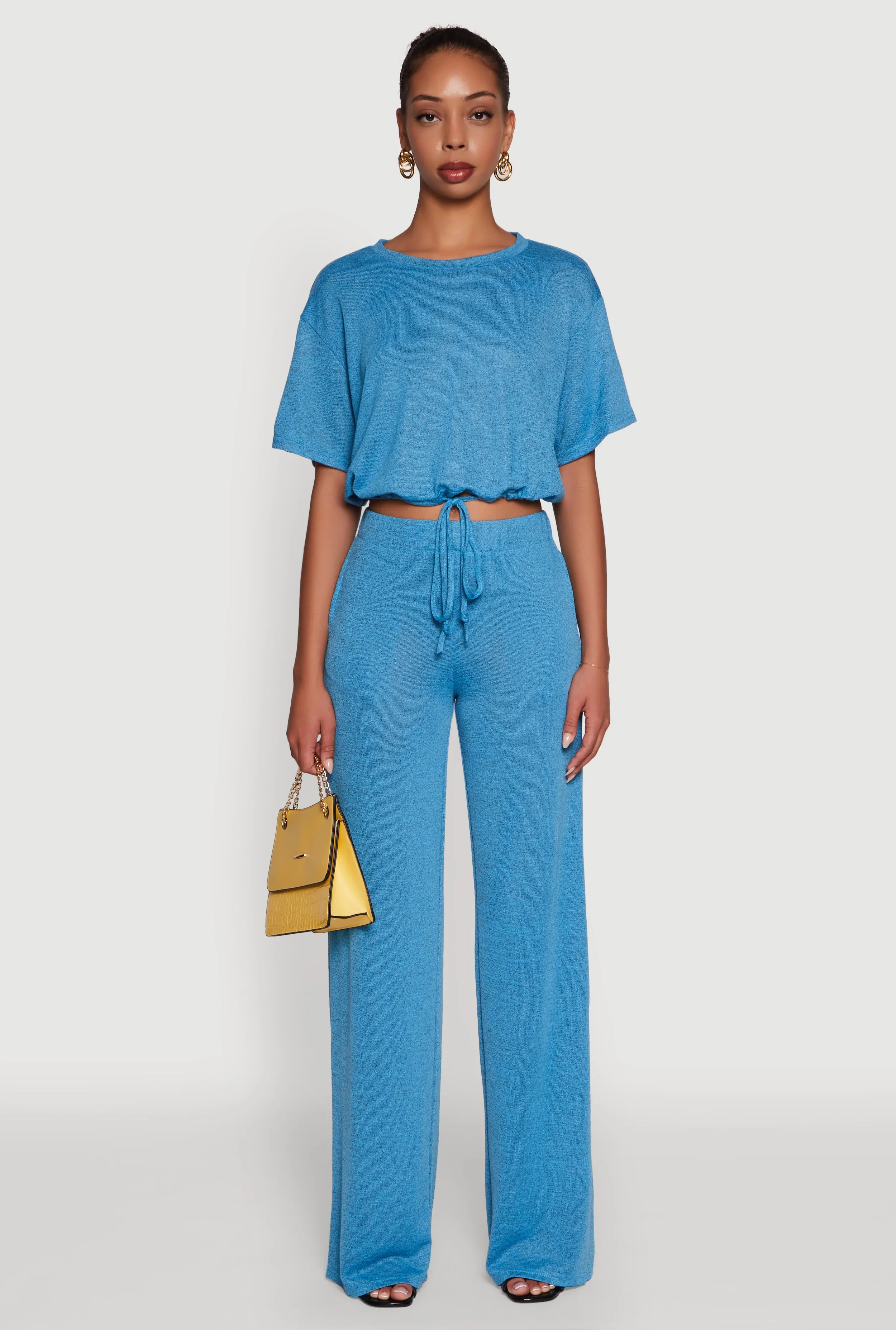 Daisy Drawstring Hem Crew Neck Cropped Tee sold by Rainbow product image thumbnail 2